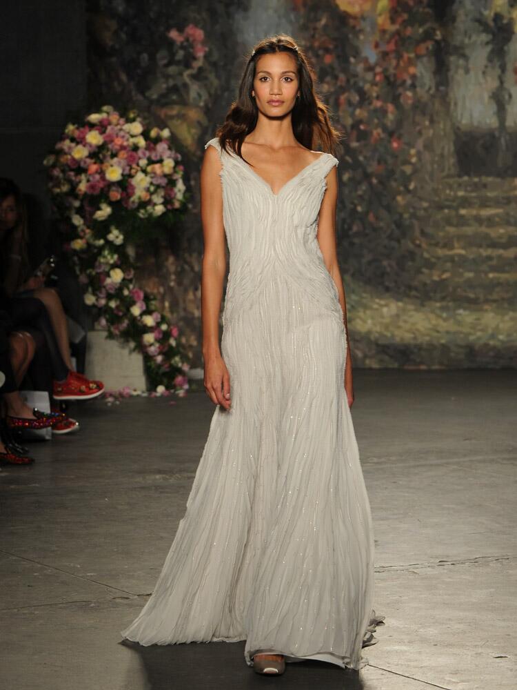 Jenny Packham sequined pleated wedding dress from Spring 2016
