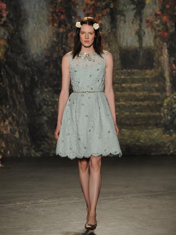 Jenny Packham blue tea-length wedding dress from Spring 2016