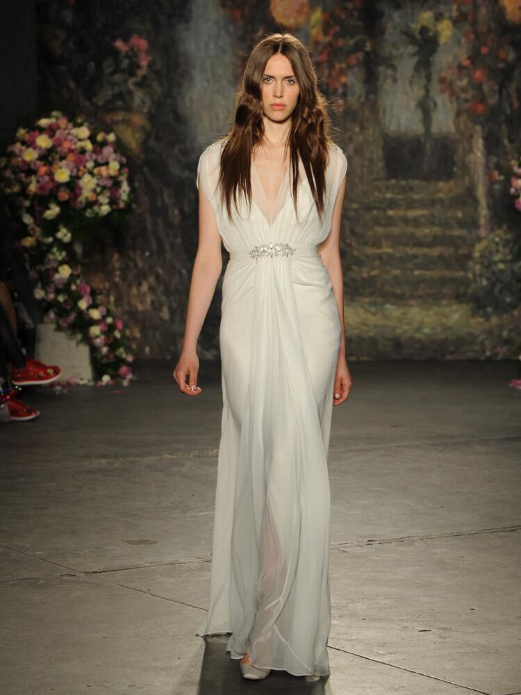 Jenny Packham ethereal deep v-neck embellished sash wedding dress from Spring 2016