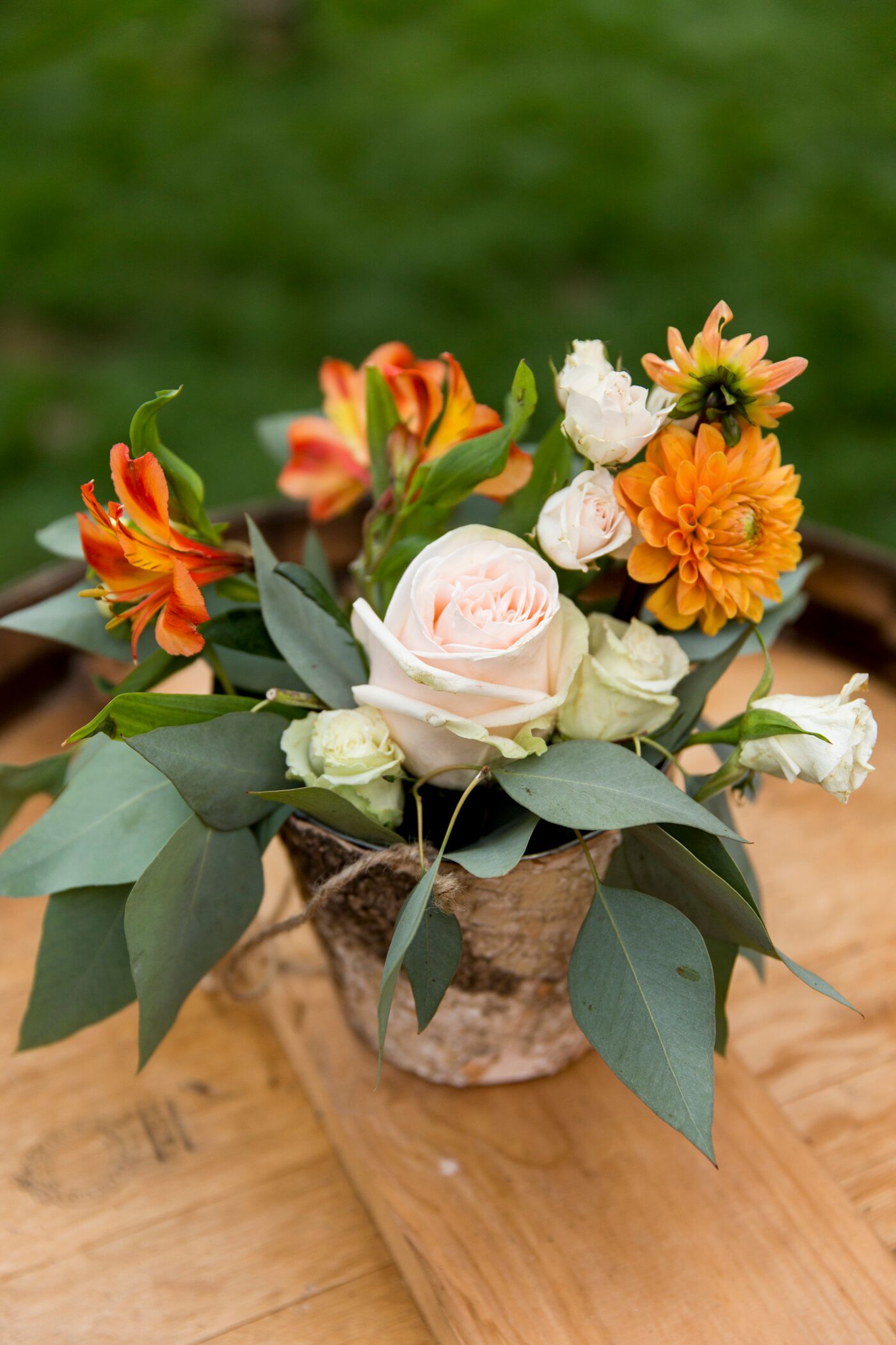 Blush Orange And White Flower Arrangement