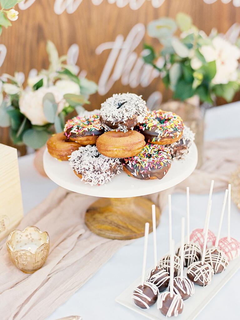 Wedding dessert bar donut display