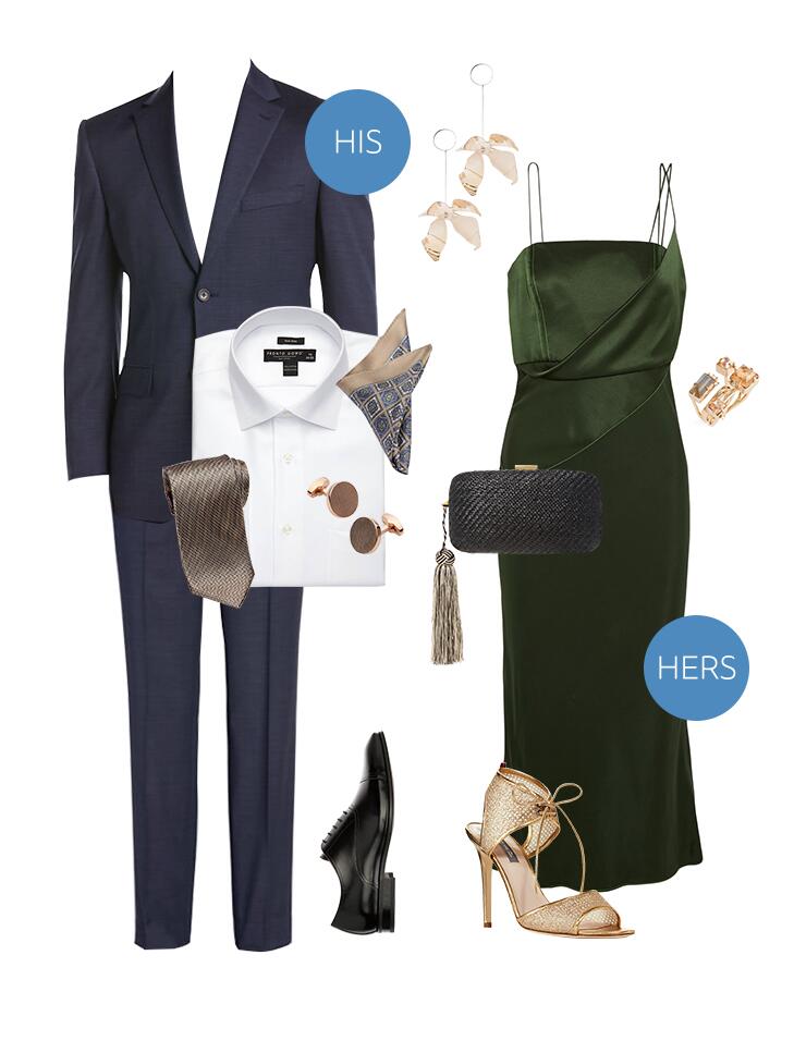 his and hers wedding guest outfits
