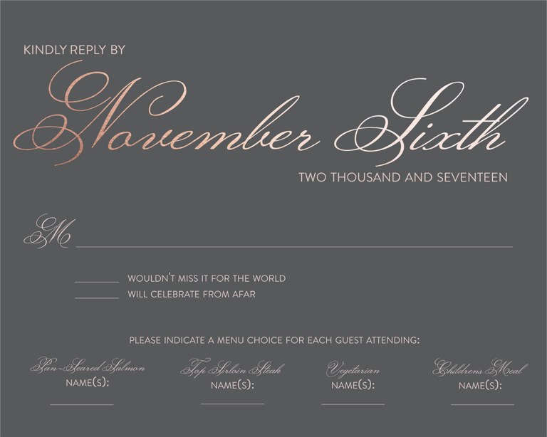 Wedding RSVP Wording Ideas