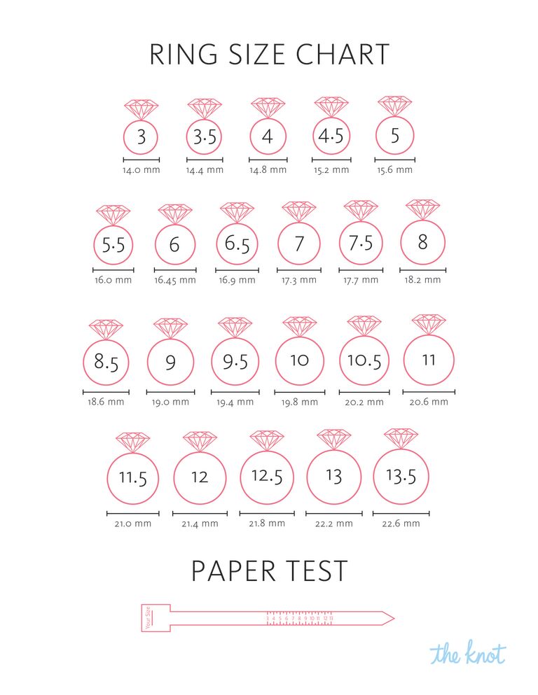 Ring Size Chart How to Measure Ring Size