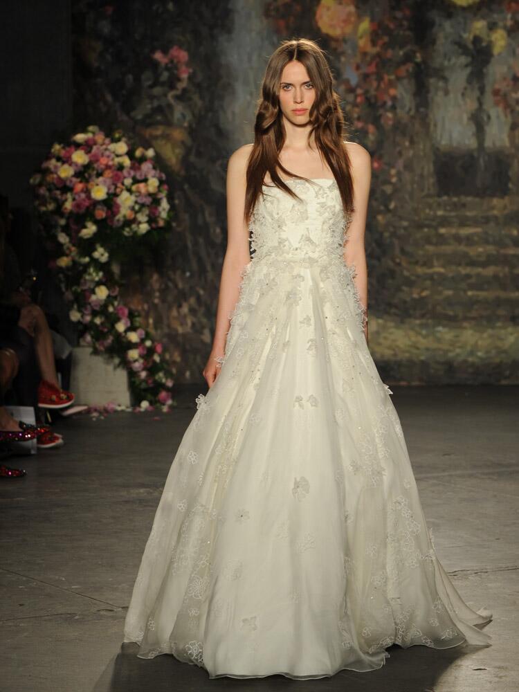 Jenny Packham A-line wedding dress with organza floral appliques from Spring 2016