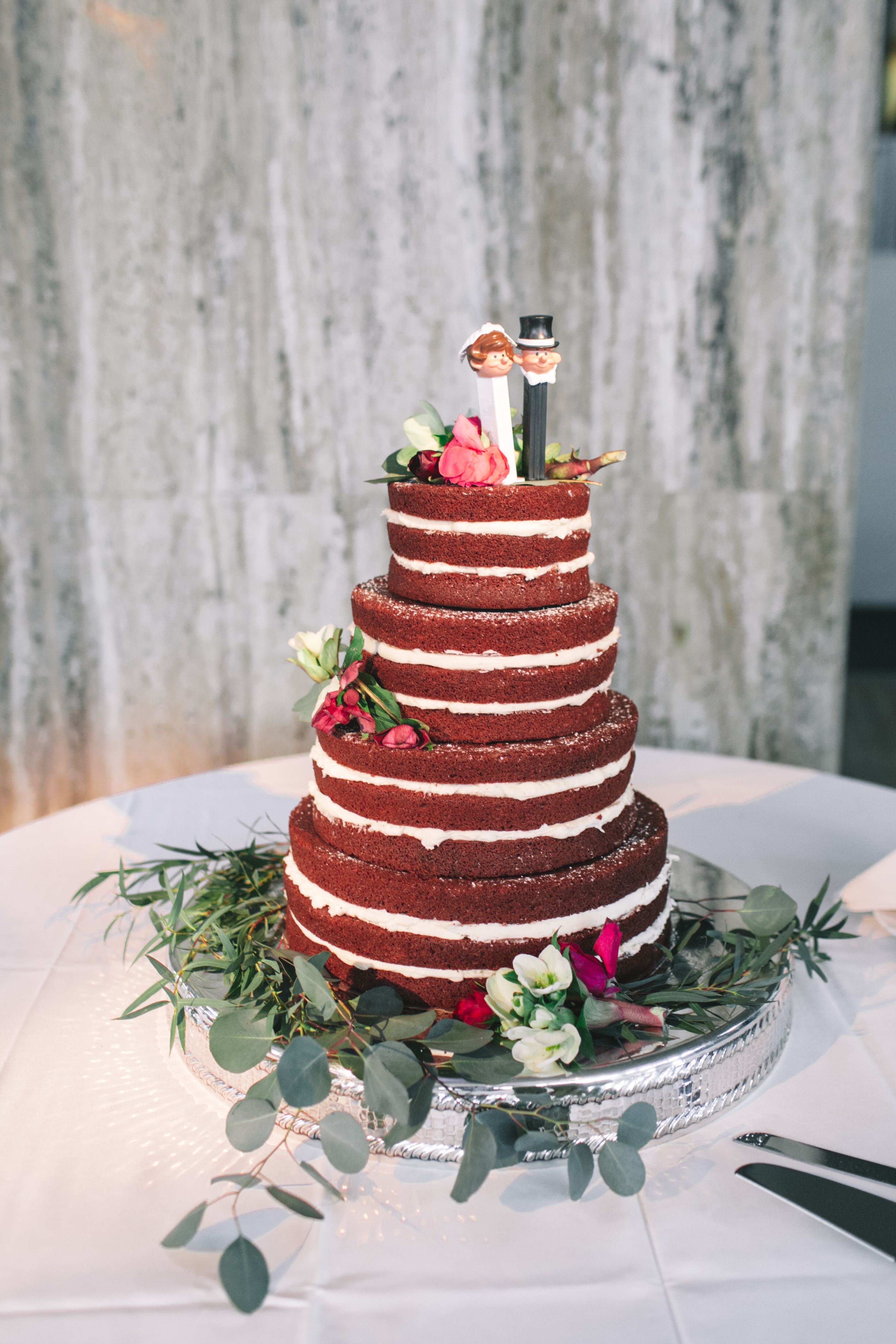 Red Velvet Naked Cake With Pez Cake Topper