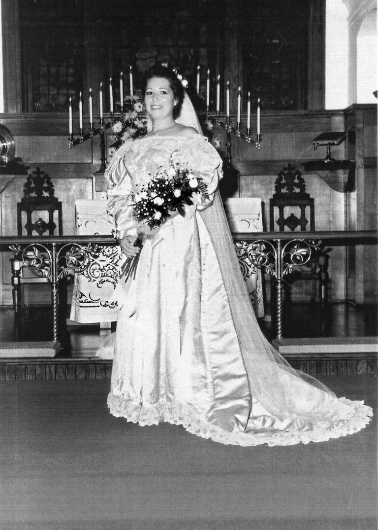 Virginia Kearns Stinnett wedding dress from 1989