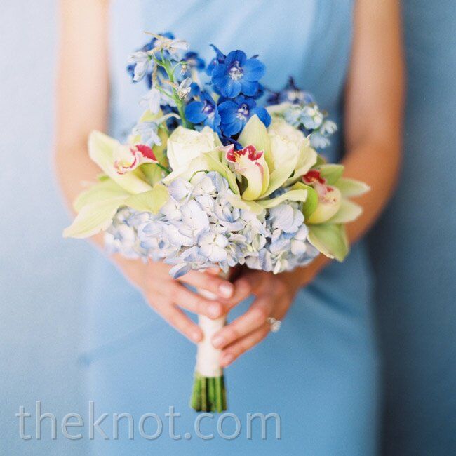 Blue And Green Bridesmaid Bouquet