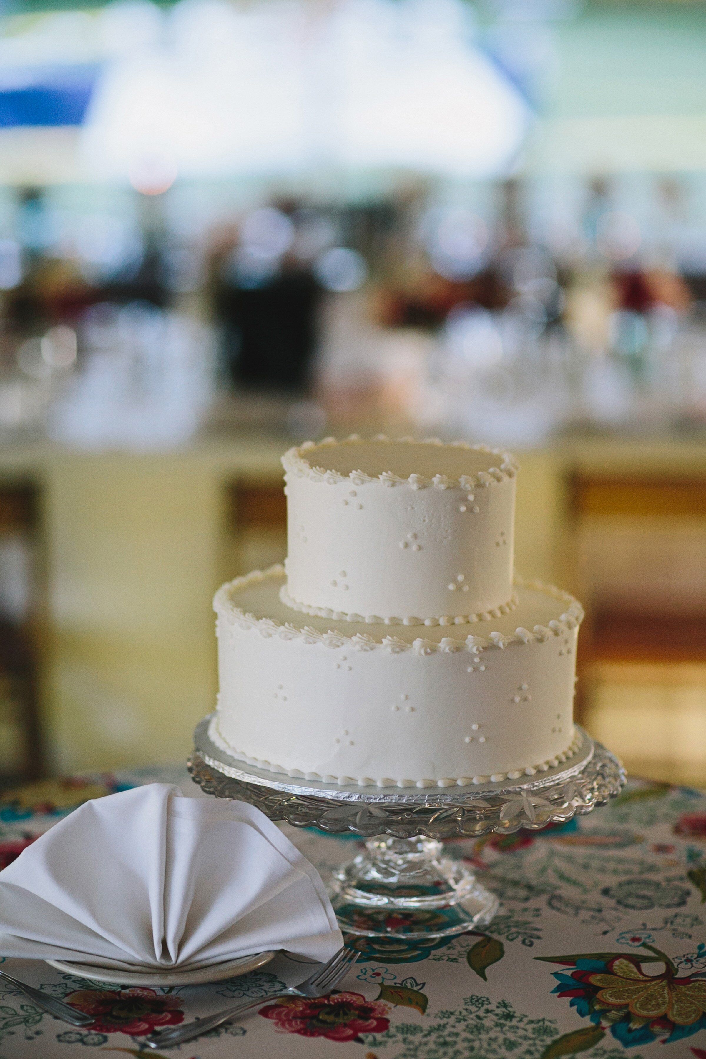 Swiss Dot Buttercream Wedding Cake