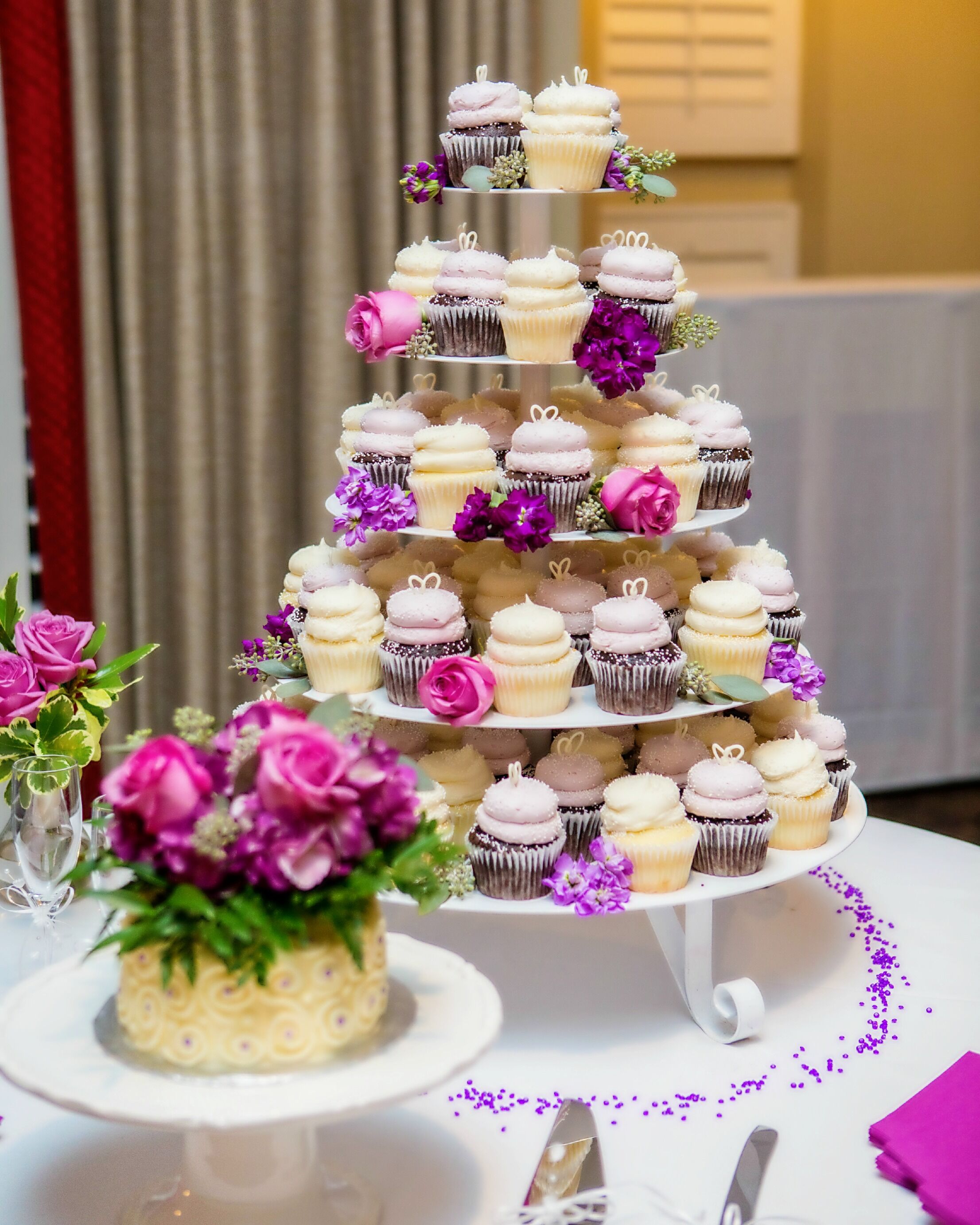 Wedding Cake and Chocolate Tiered Cupcakes