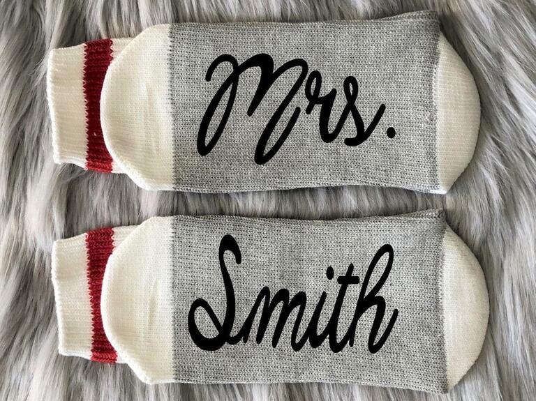 Personalized socks bachelorette party gift