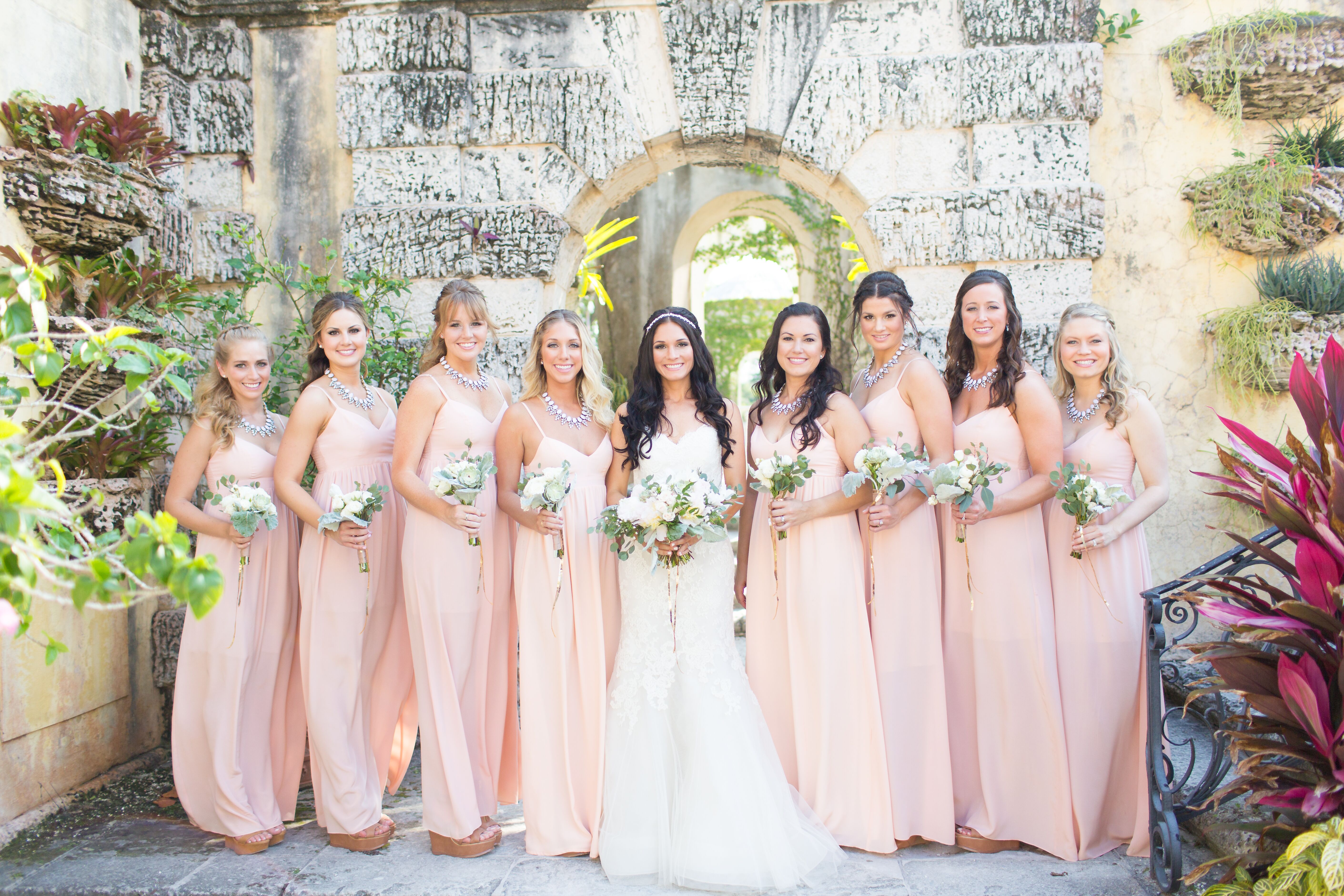 blush pink bridesmaid dresses