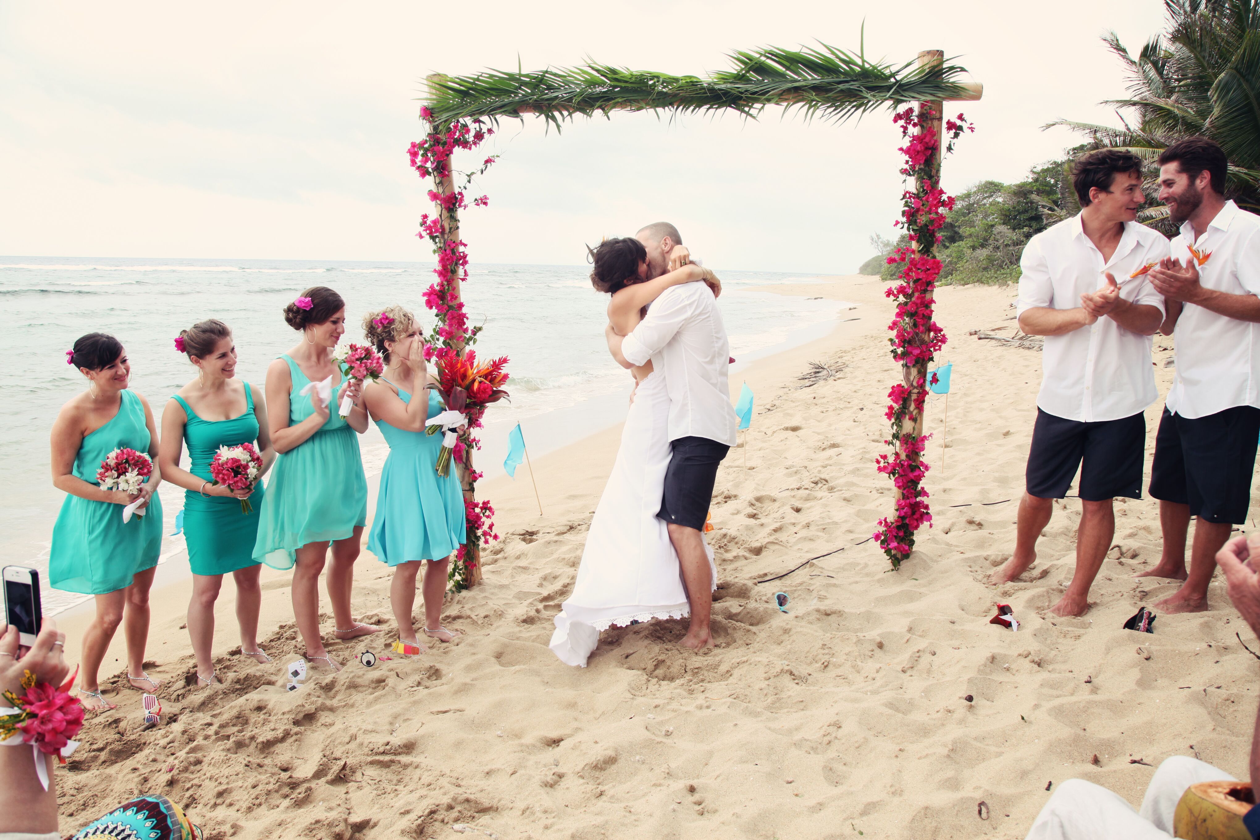 Informal store beach wedding