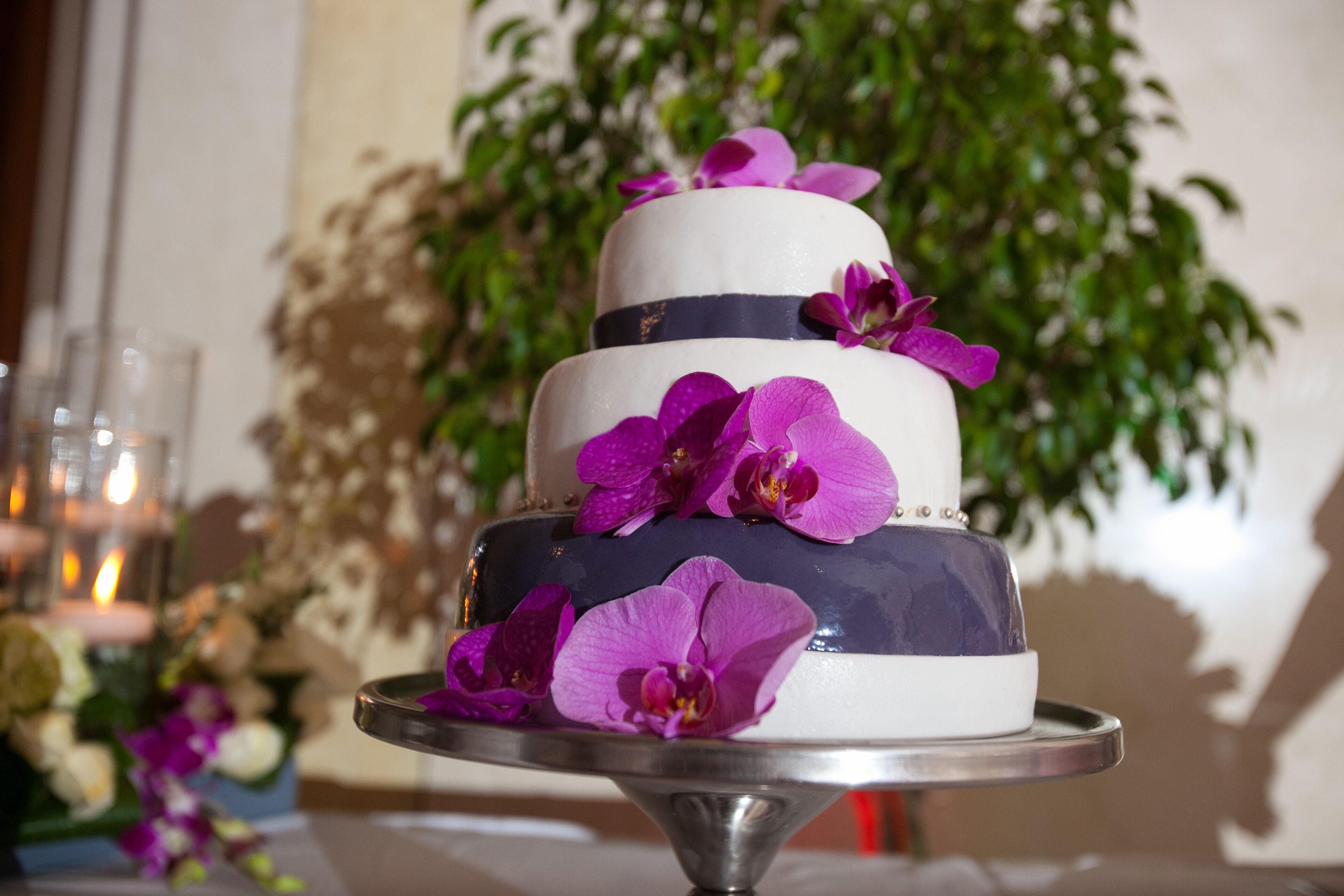 Bright Redskins Sports Groom's Cake with Purple Orchids