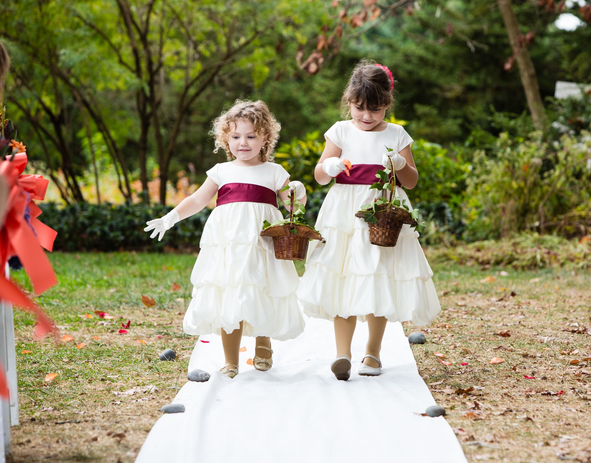 Wine colored flower store girl dresses