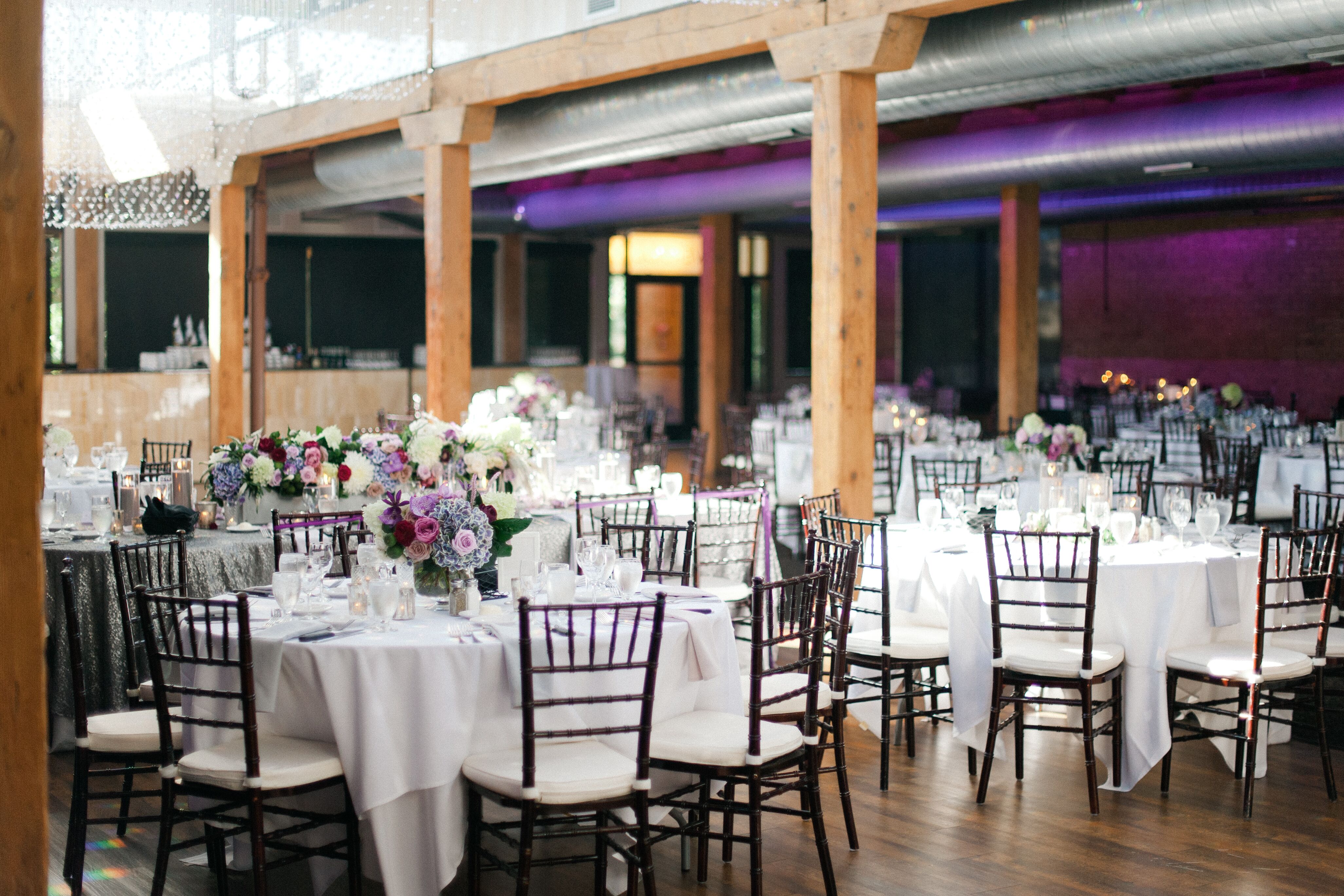 Round Tables and Brown Chiavari Chairs