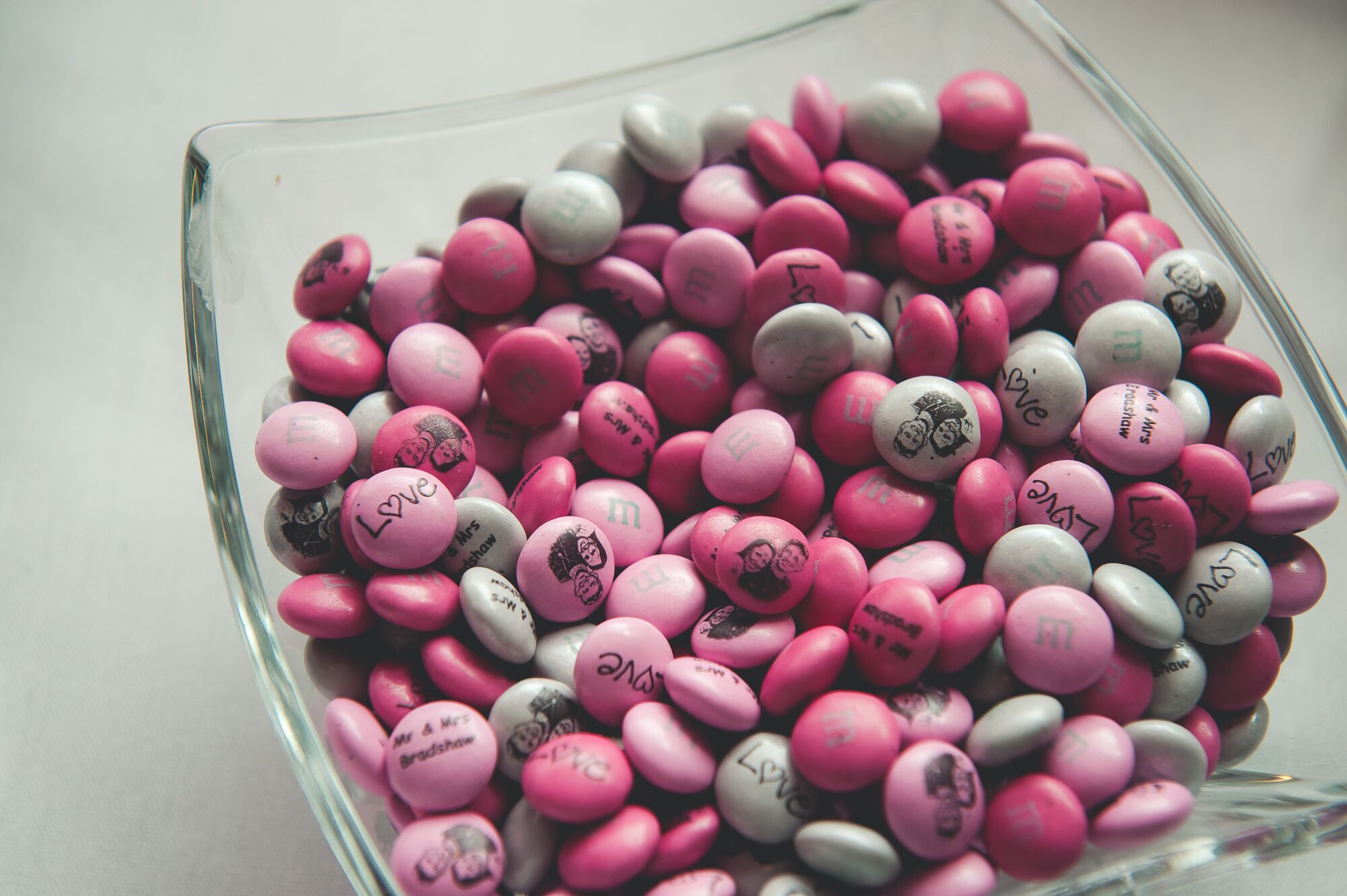 Personalized Pink and White M&Ms
