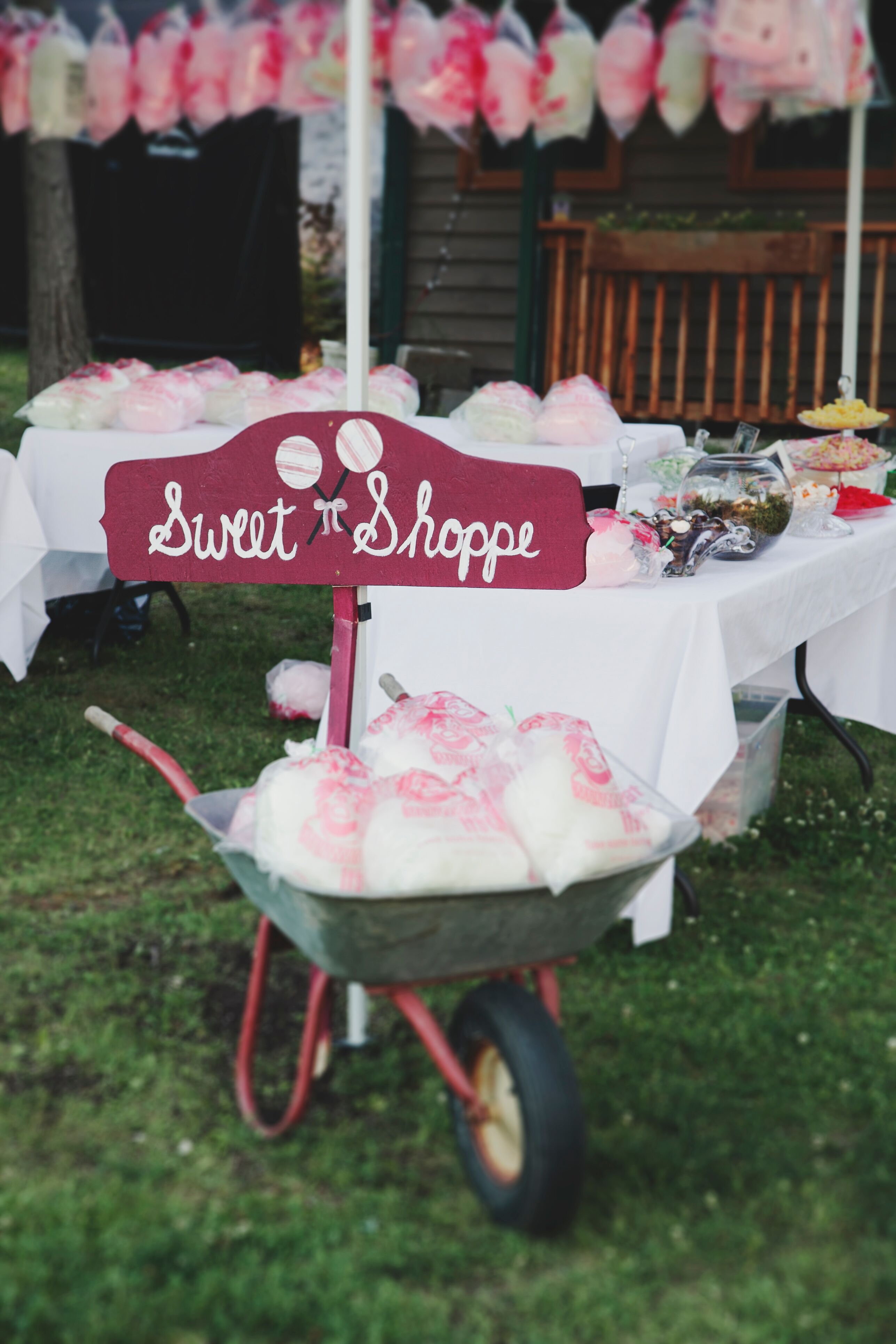 DIY Cotton Candy Bar in Burgundy, Pink and White