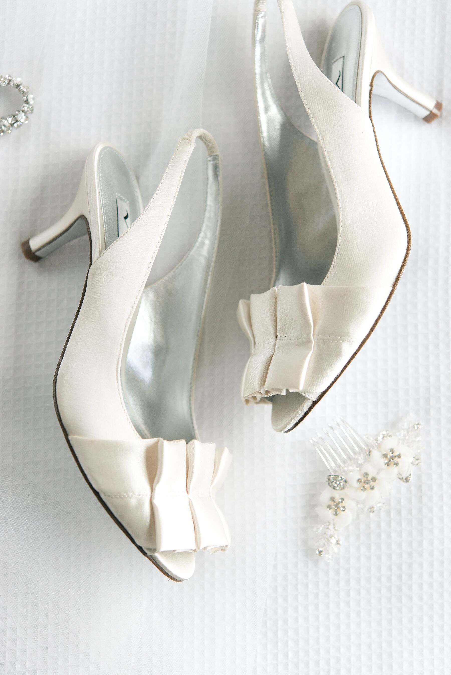 Nina Ivory Satin Slingback Wedding Shoes