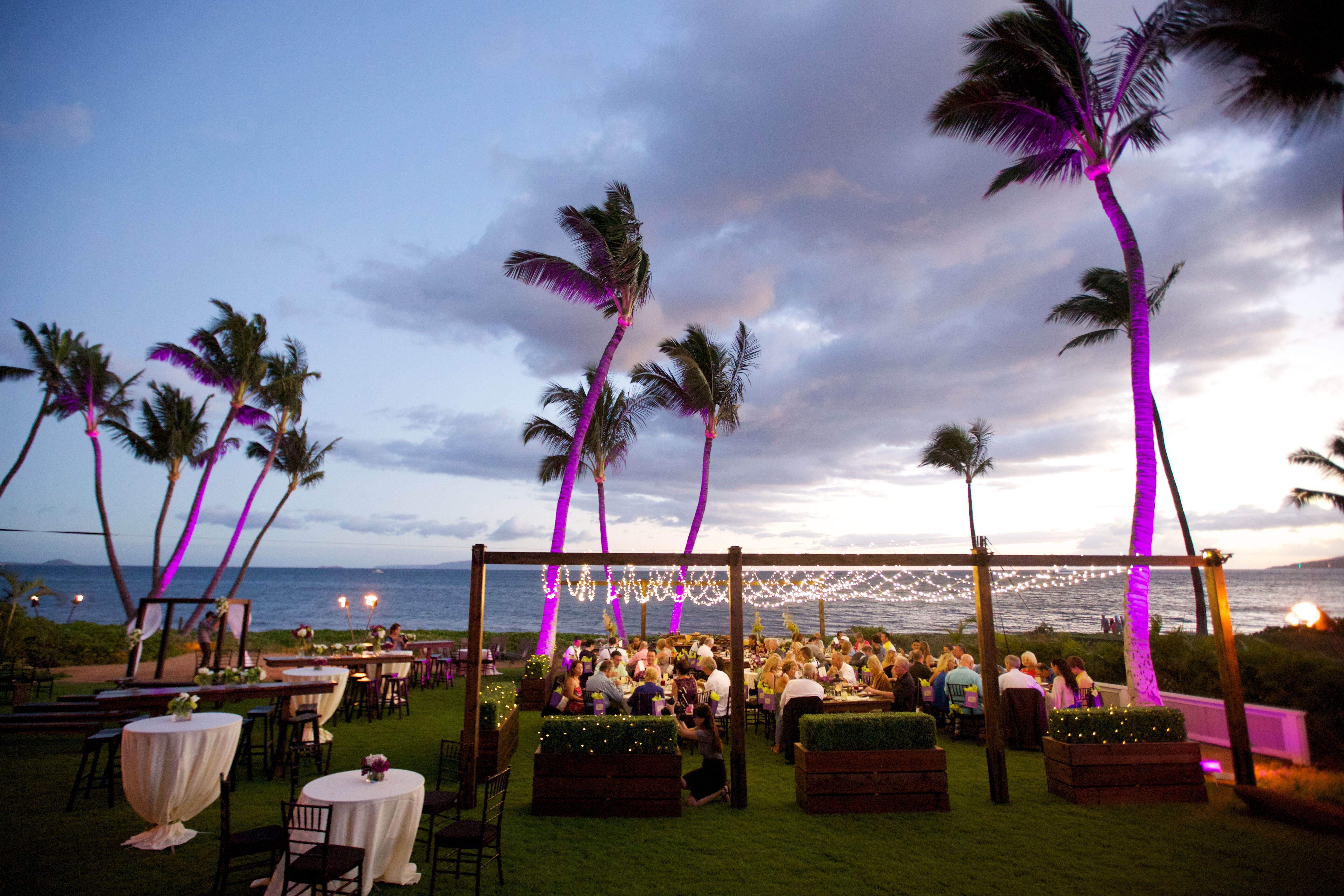 Outdoor Lit Up Reception Event