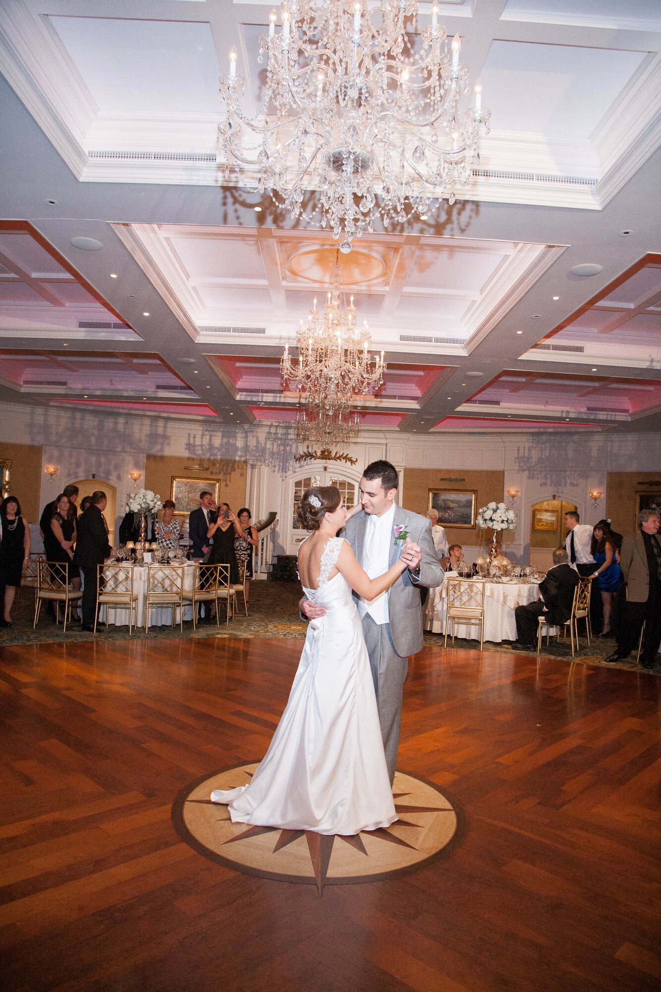 Red Uplighting Over First Dance