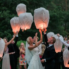 Baby's Breath and White Rose and Hydrangea Centerpieces