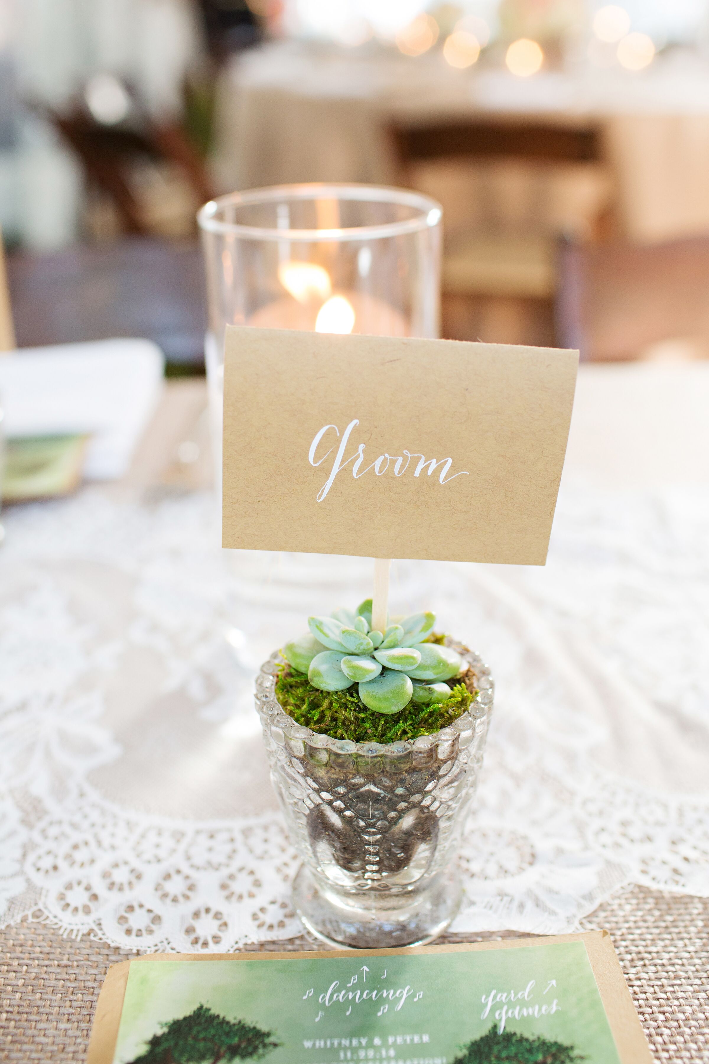 Succulent Escort Card Wedding Favor