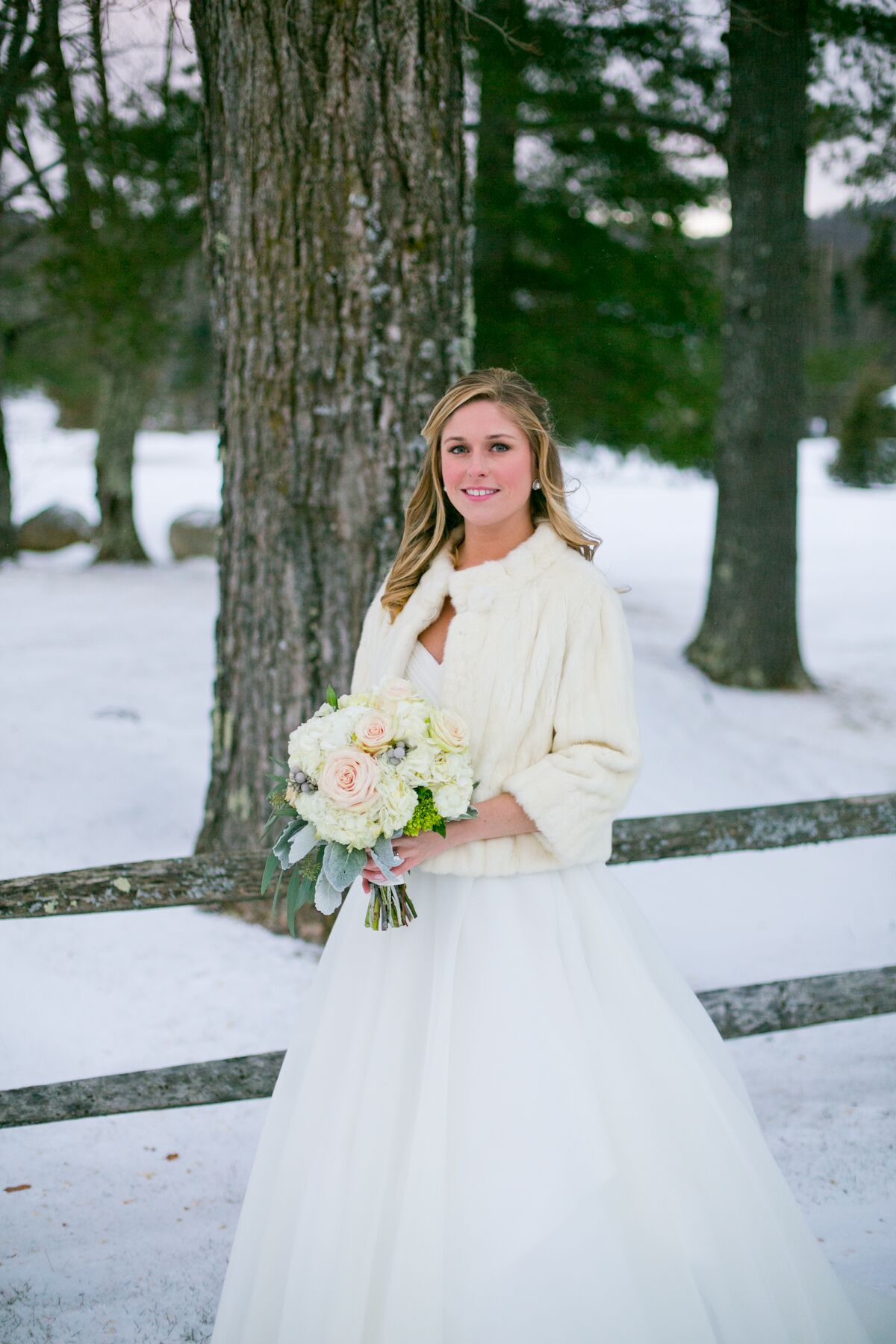 Ramona Keveza Ball Gown with Ivory Ermine Stole