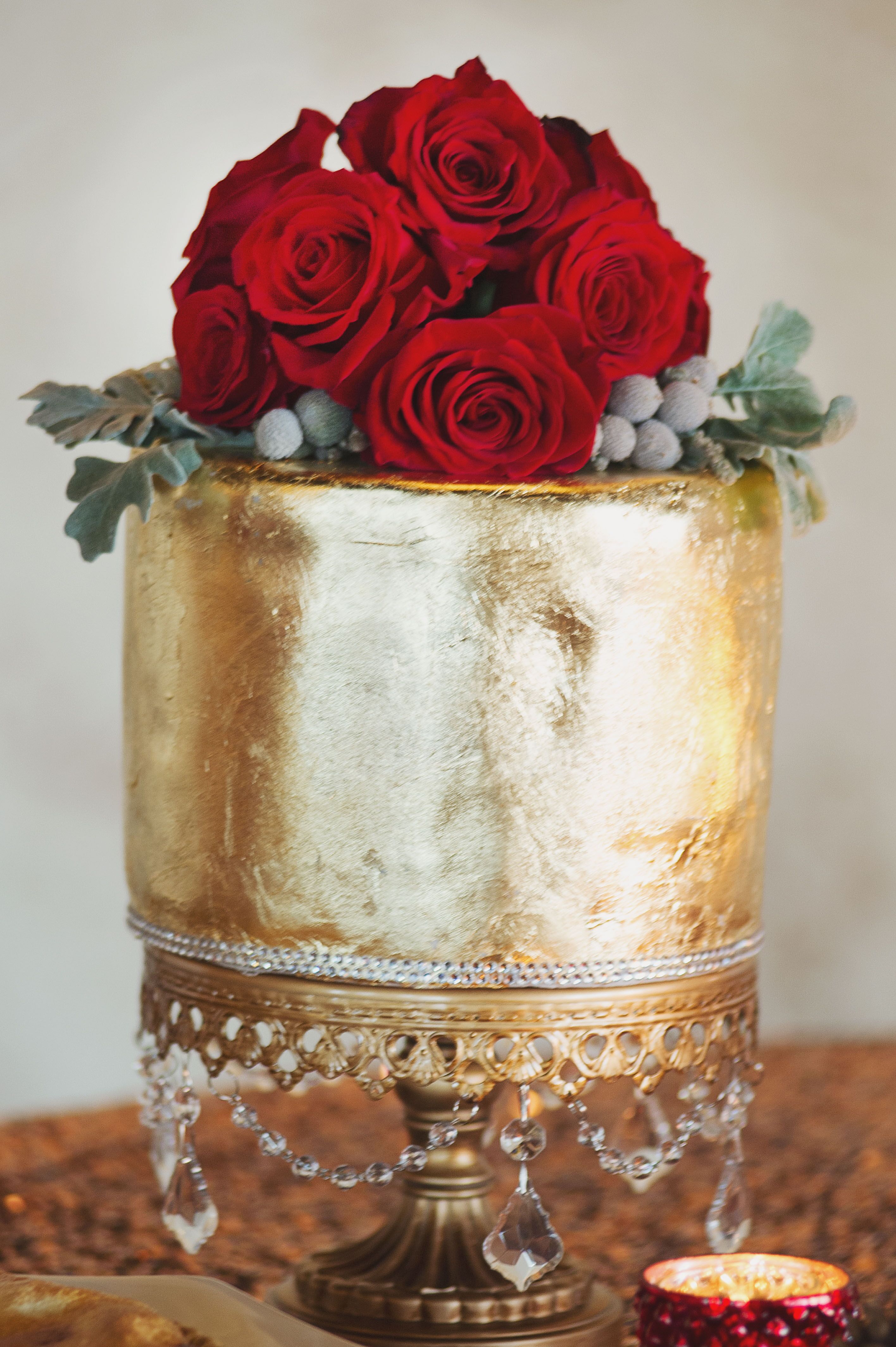 Metallic Gold Wedding  Cake in Waco  Texas 