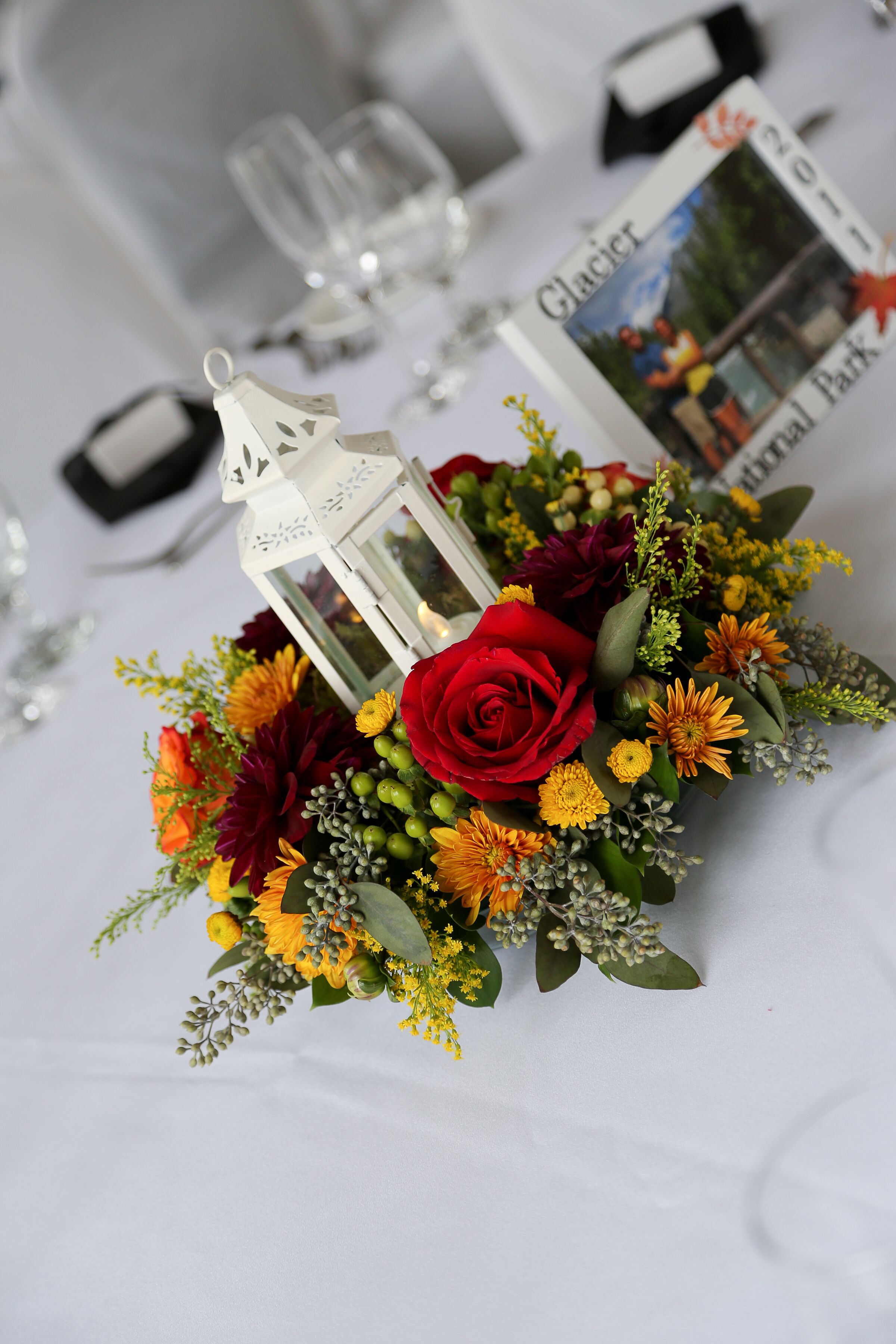 White Lantern Centerpieces