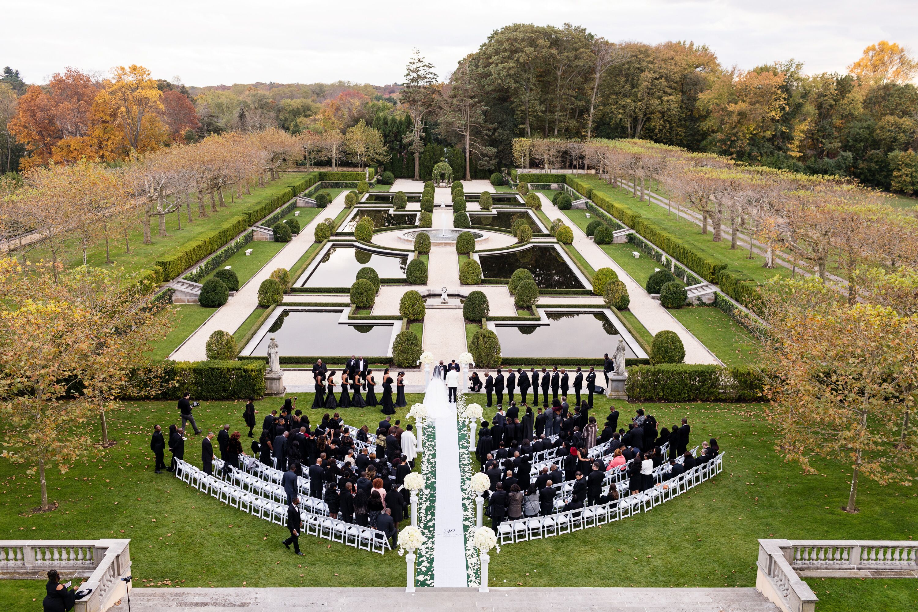 Glamorous Garden Ceremony at Oheka Castle in Huntington, New York