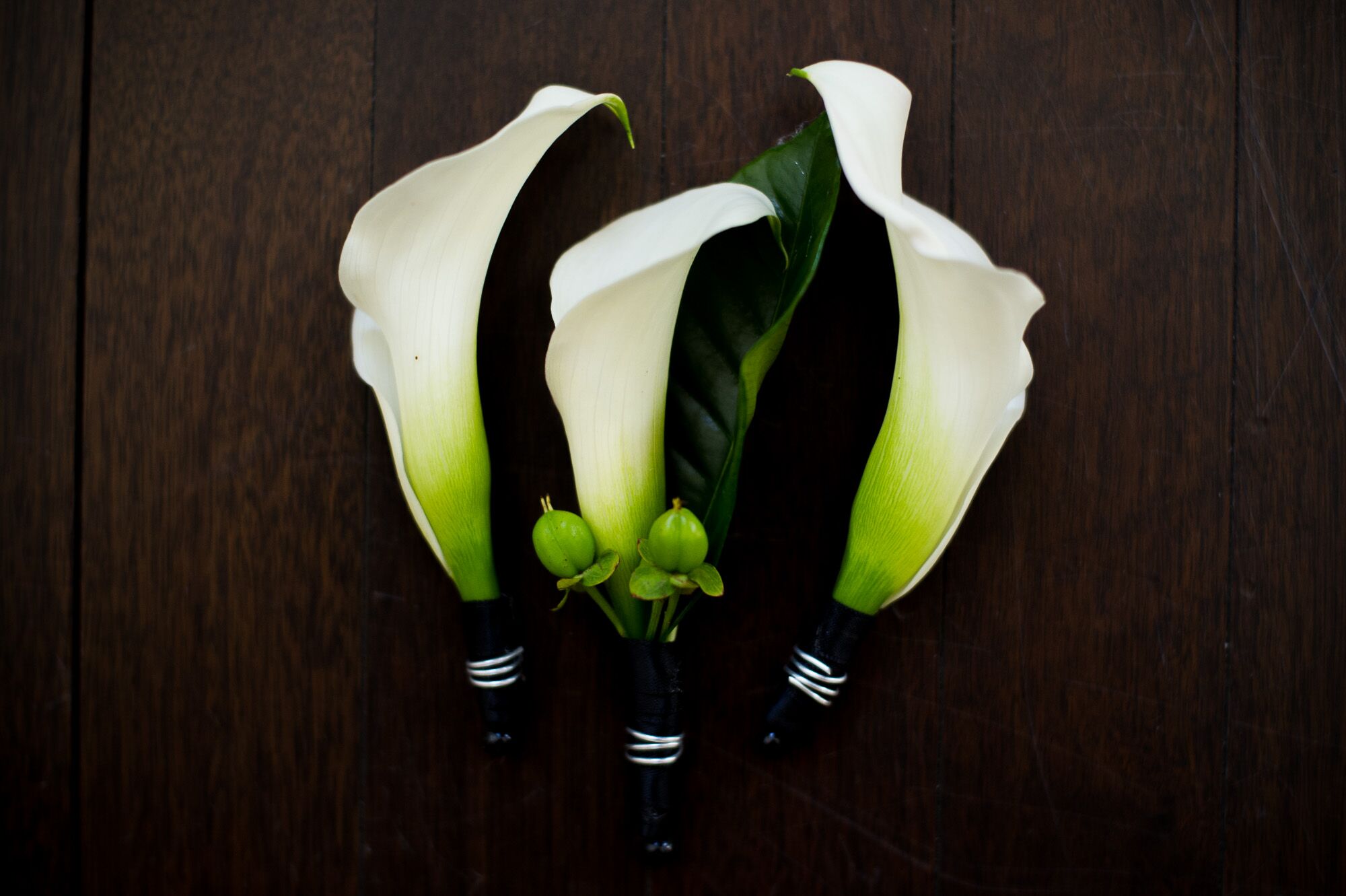 White Calla Lily Boutonnieres