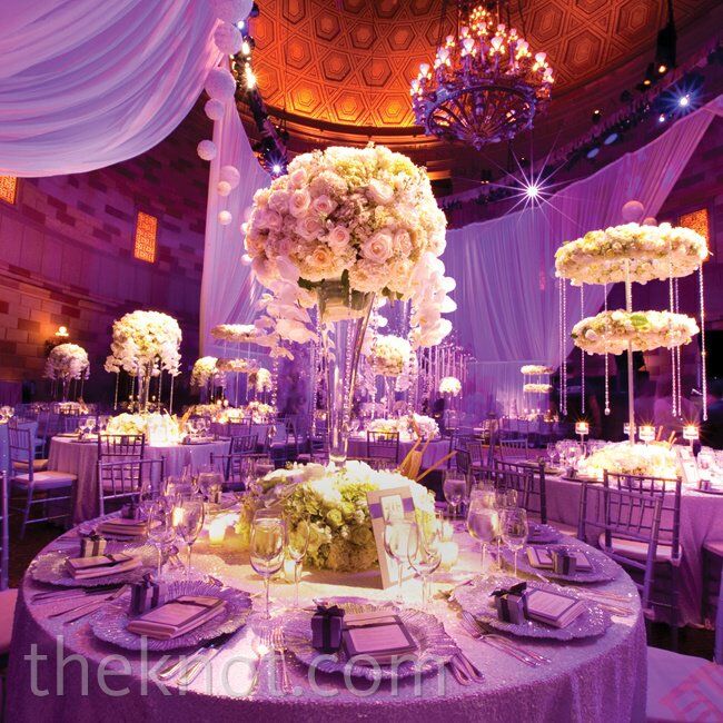 Tall Rose and Crystal Centerpieces