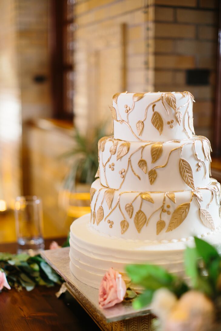 Fondant Gold Leaf Wedding Cake