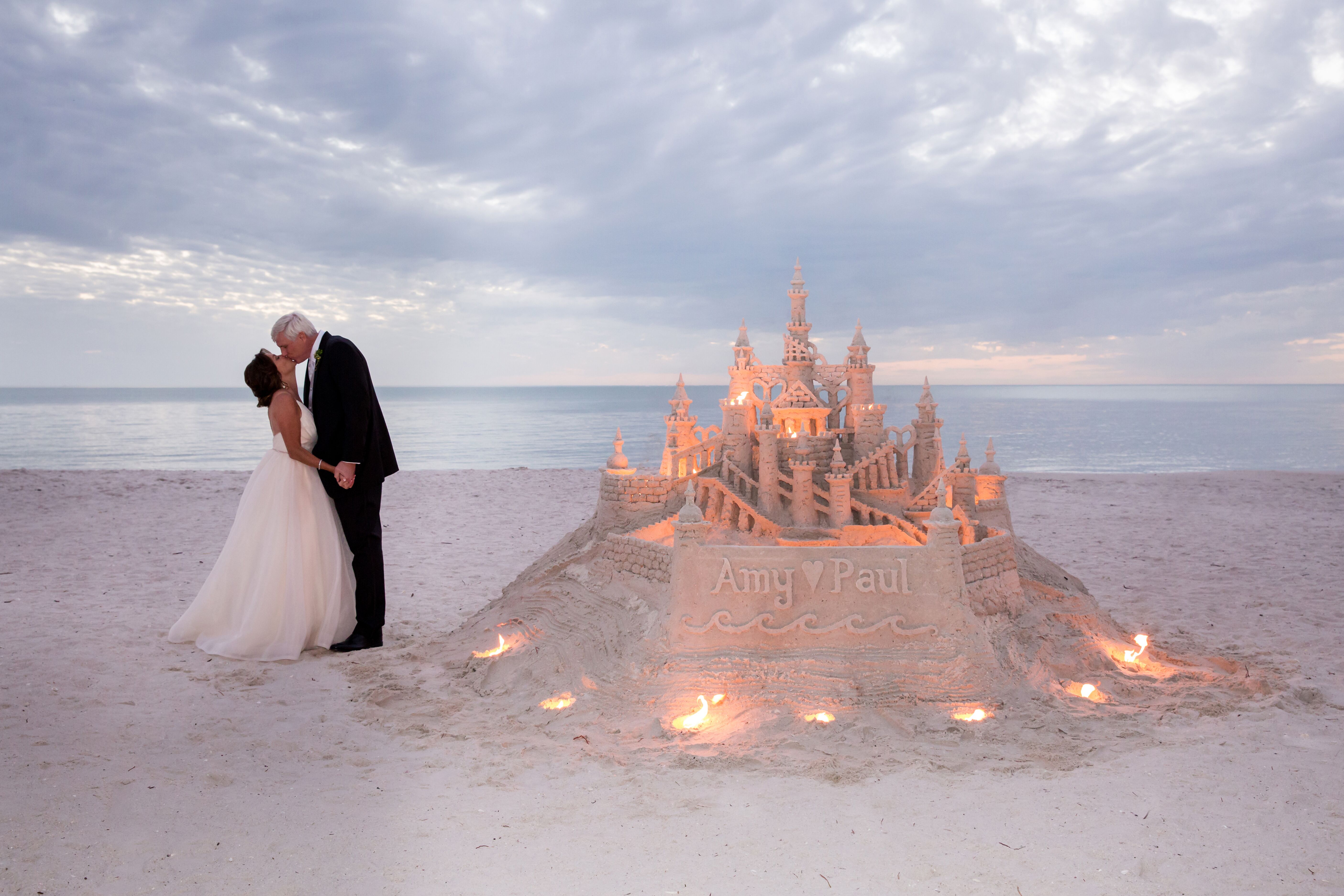 Custom, Light-Up Sand-Castle Wedding Accent