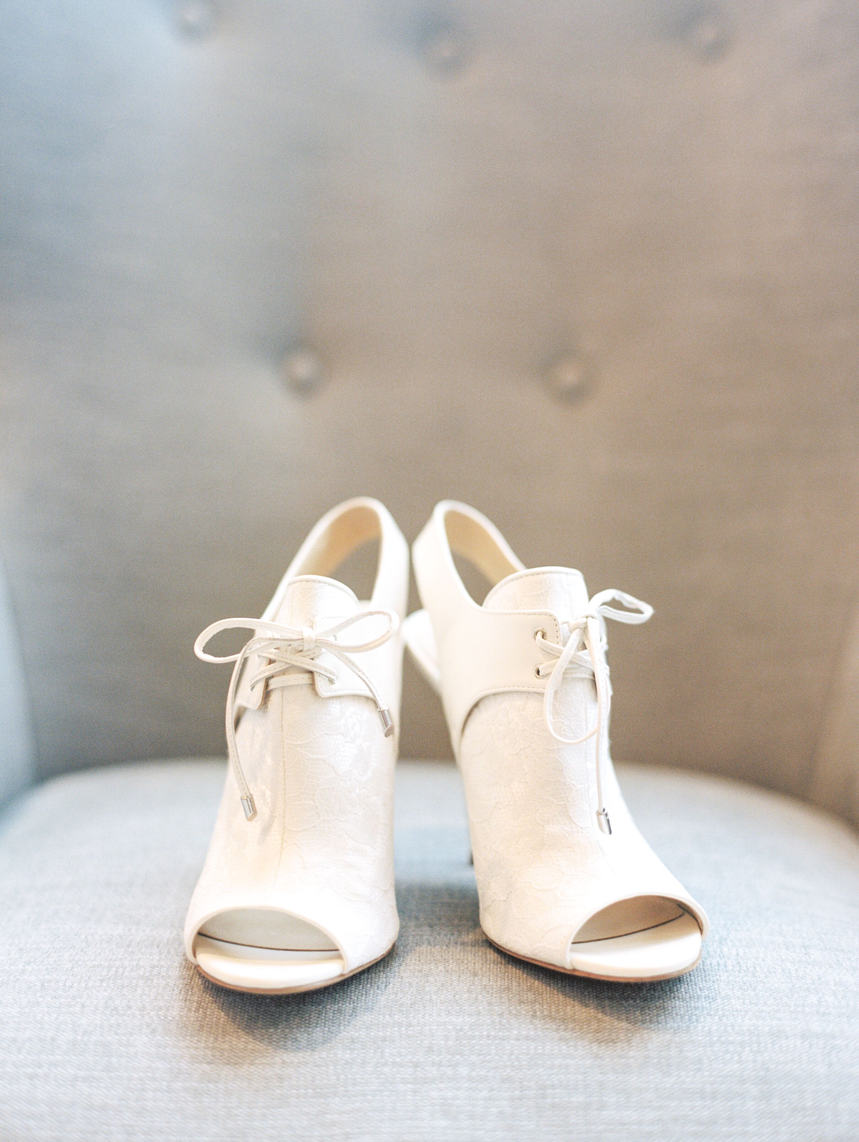 ivory peep toe booties