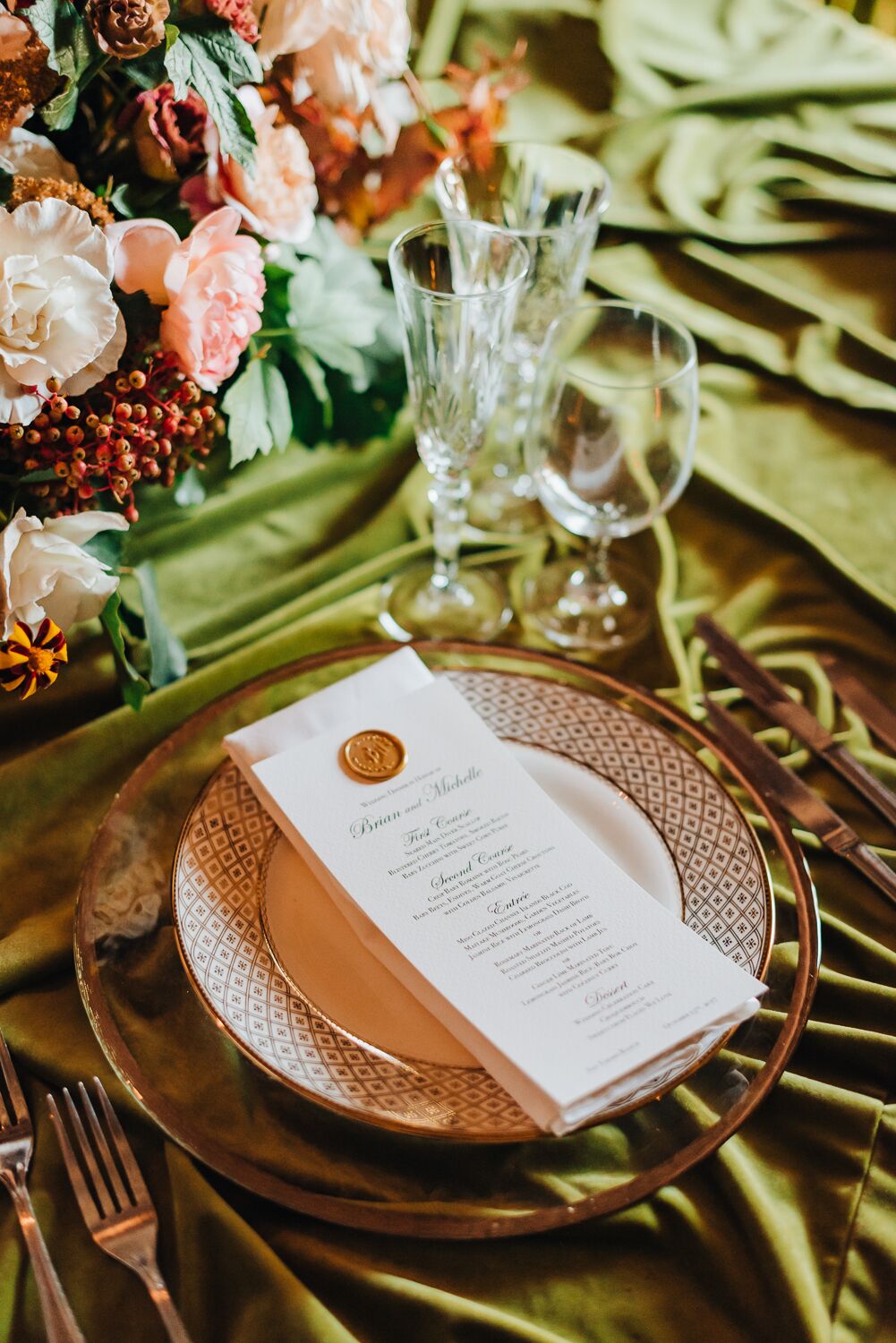 Elegant Place Setting with Menu