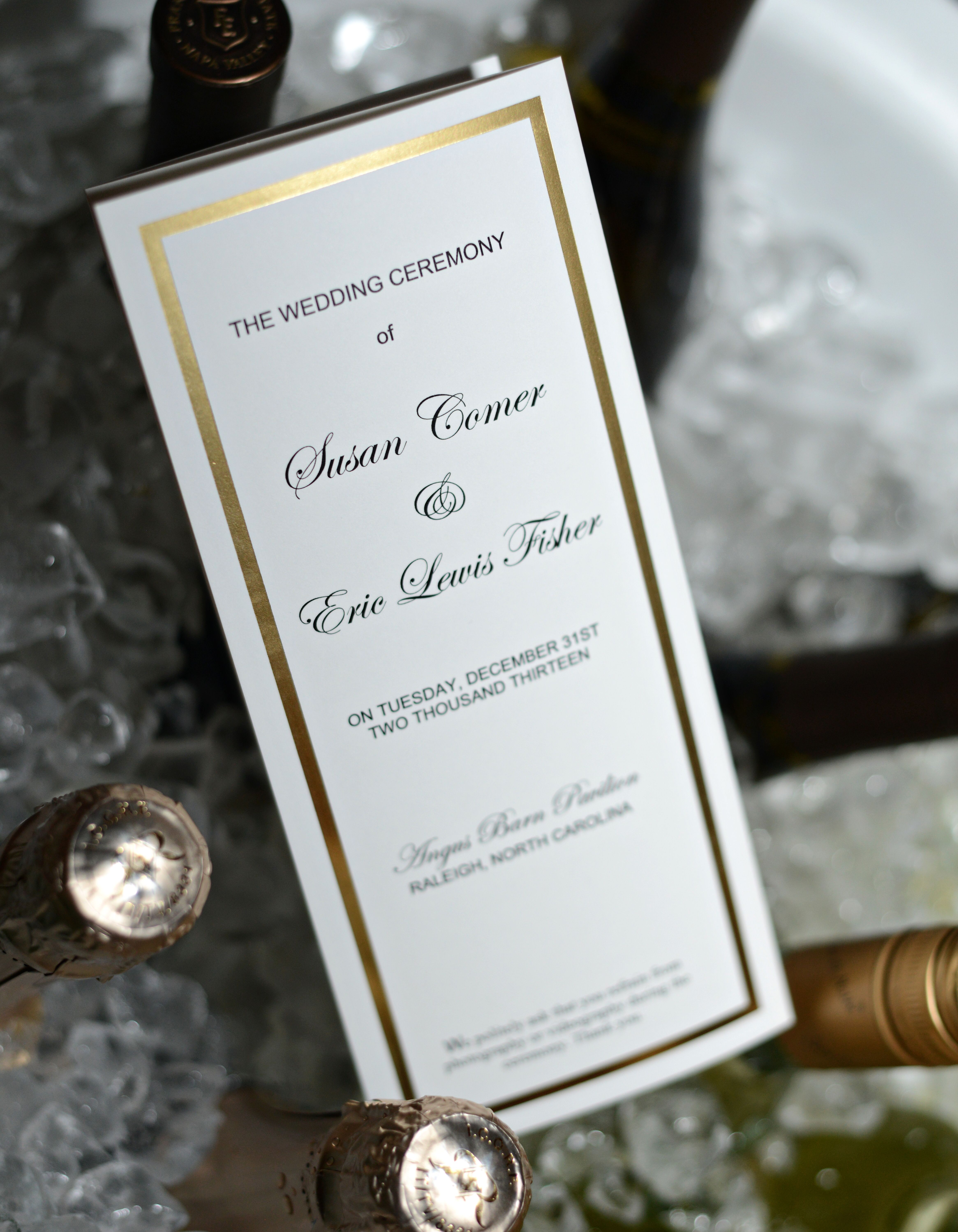 Traditional Ceremony Programs with Gold Border