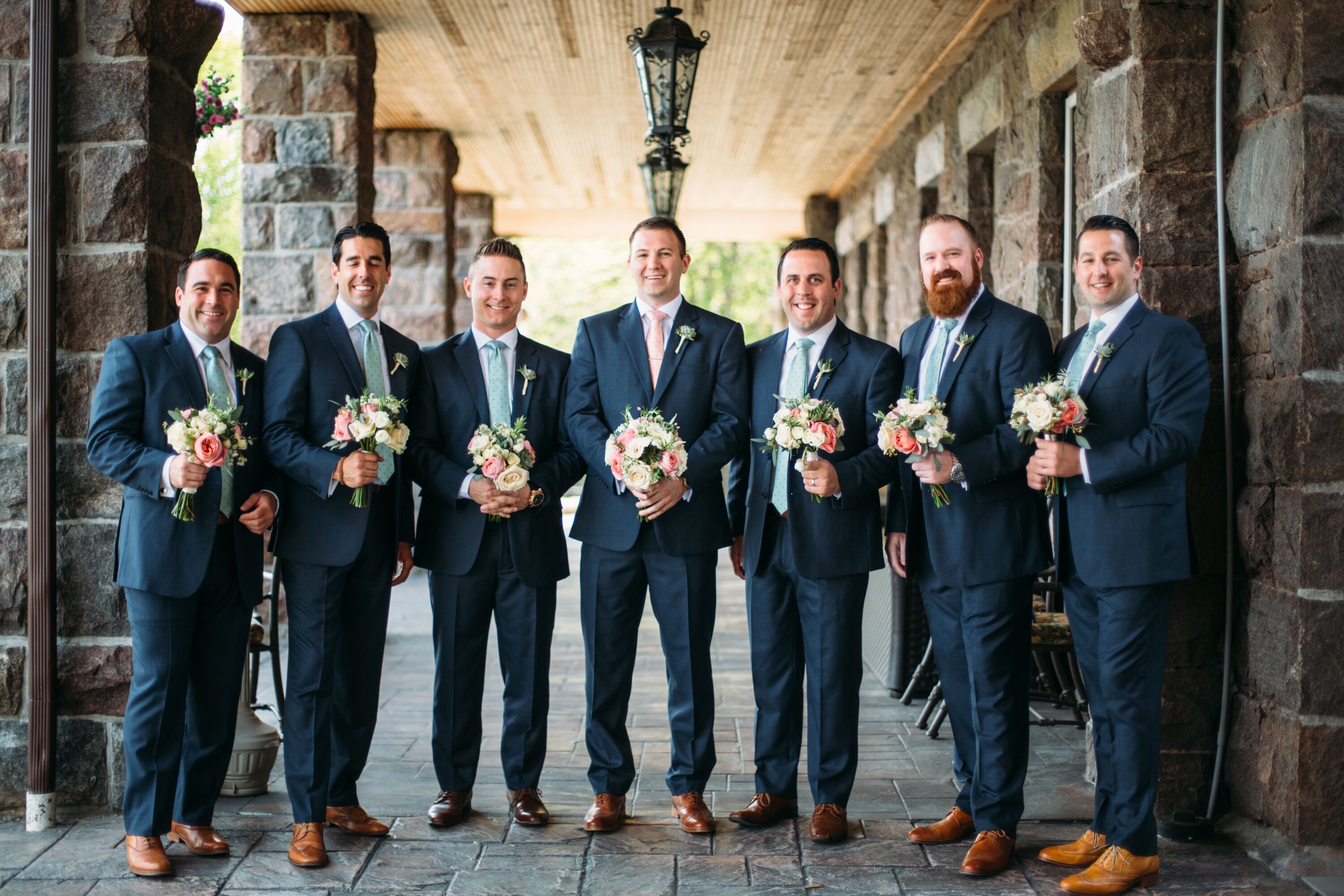 Navy Suits With Sage Ties