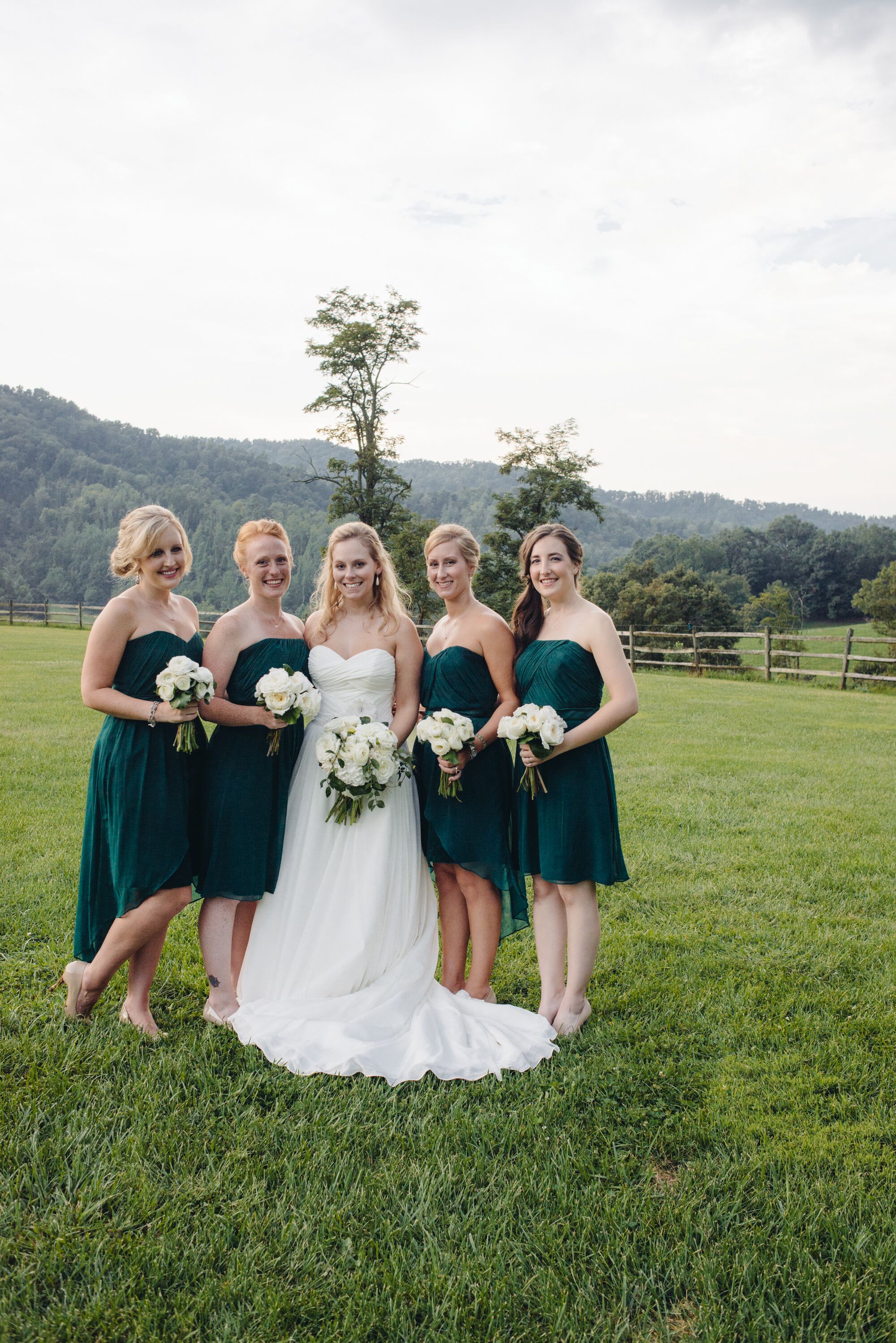 Hunter green bridesmaids best sale