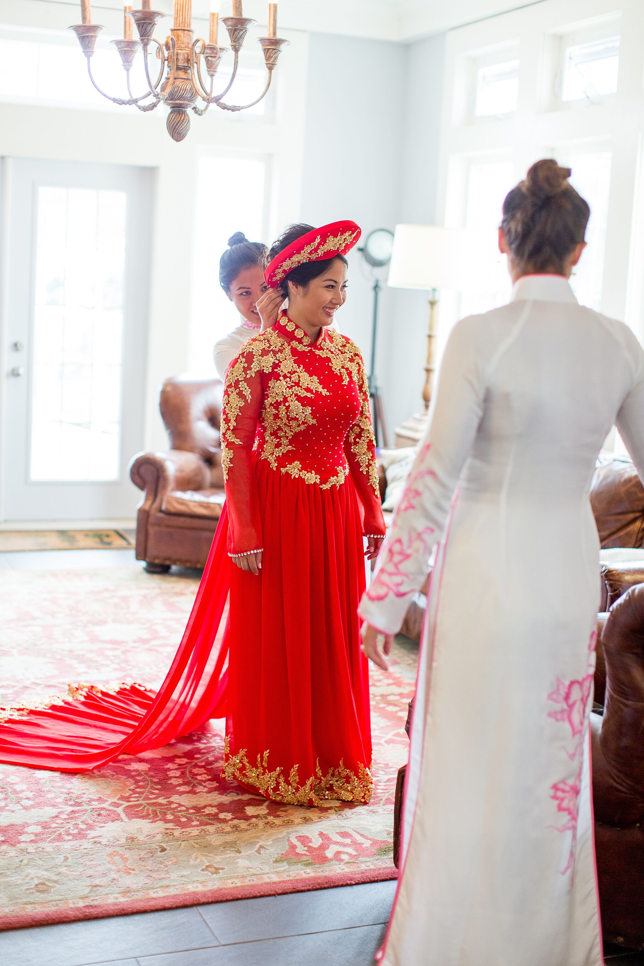 ao dai wedding dress red