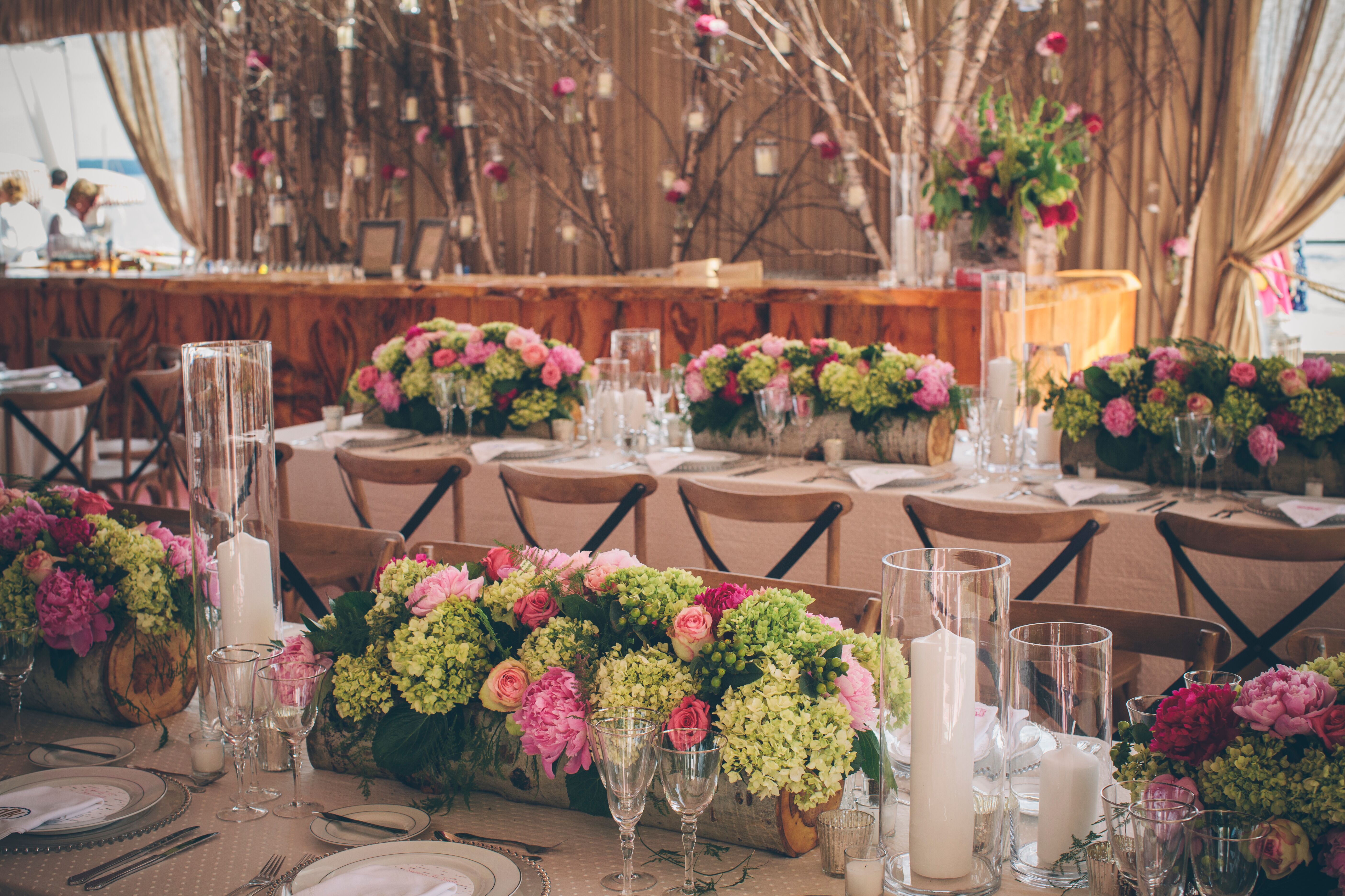 Rustic, Preppy Reception at Mullett Lake