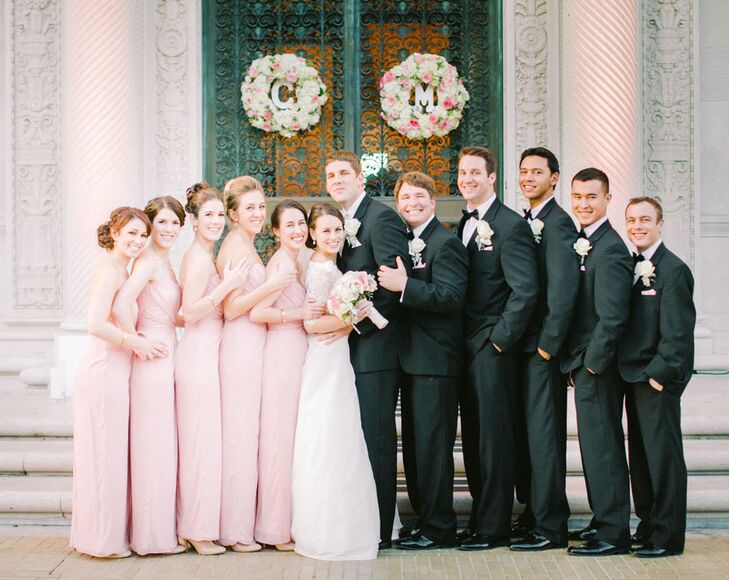 Blush and Black Wedding Party