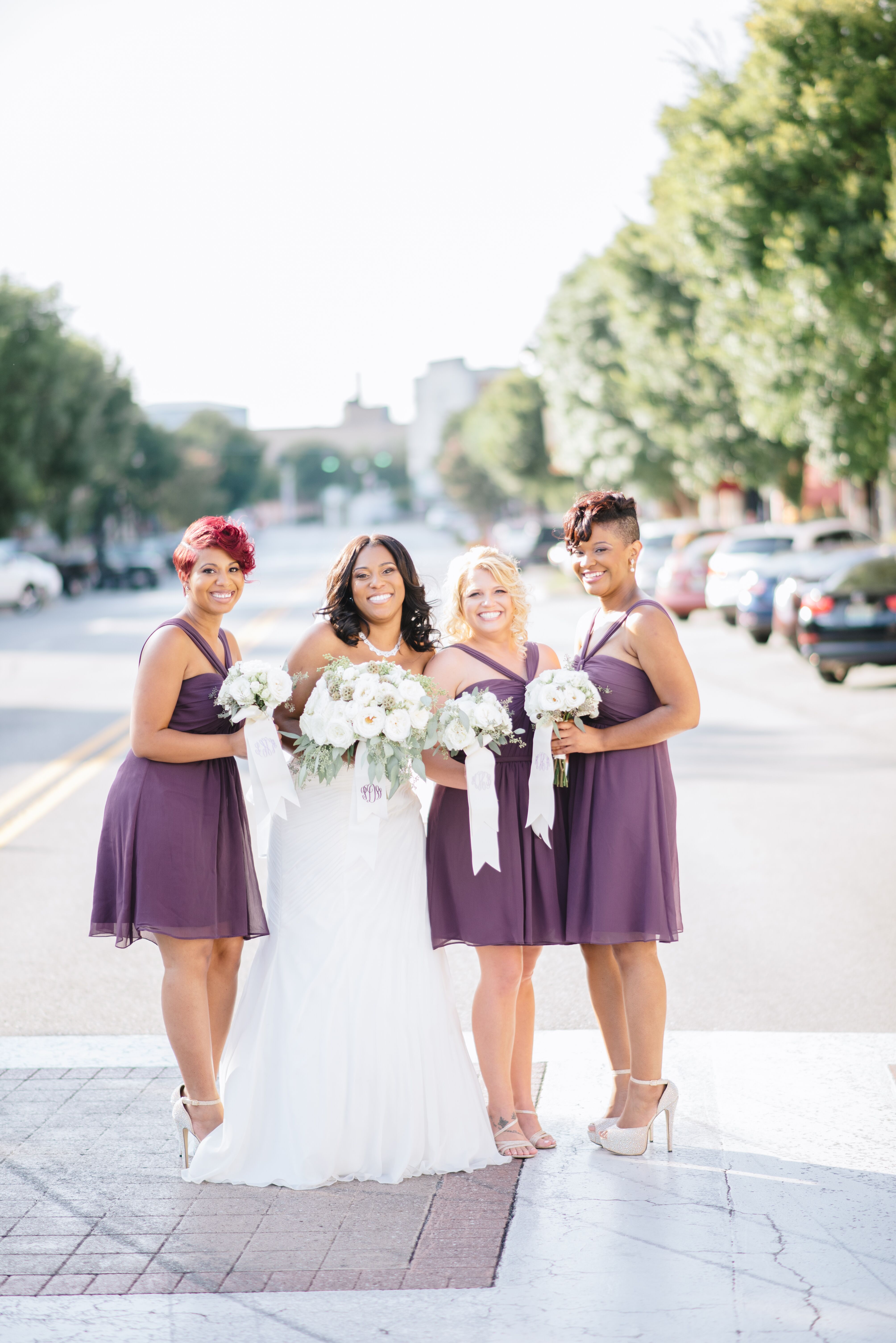 Plum color outlet bridesmaid dresses