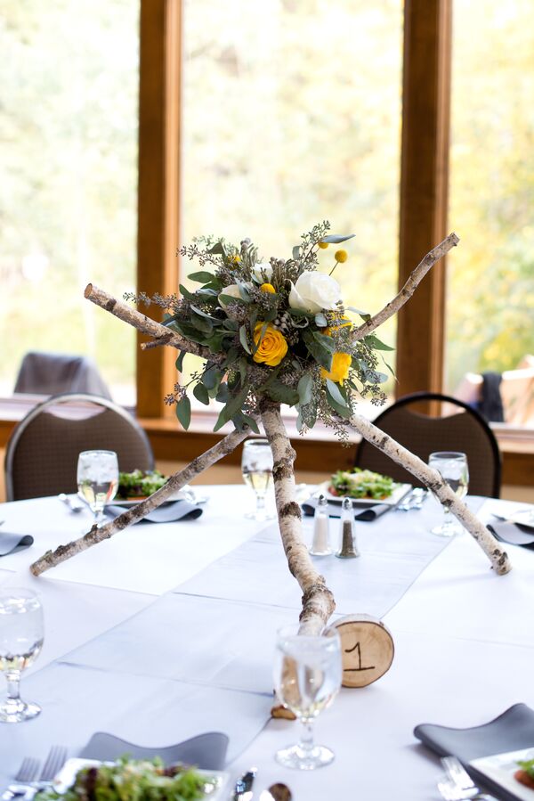 Seeded Eucalyptus, White Rose Centerpieces