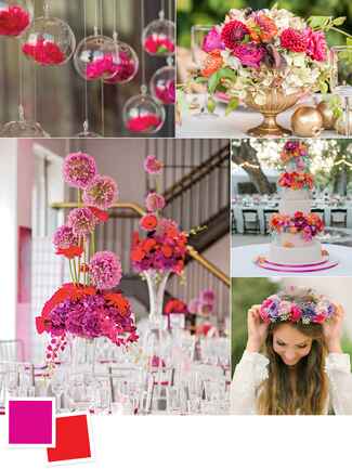 Fuchsia and poppy wedding colors 