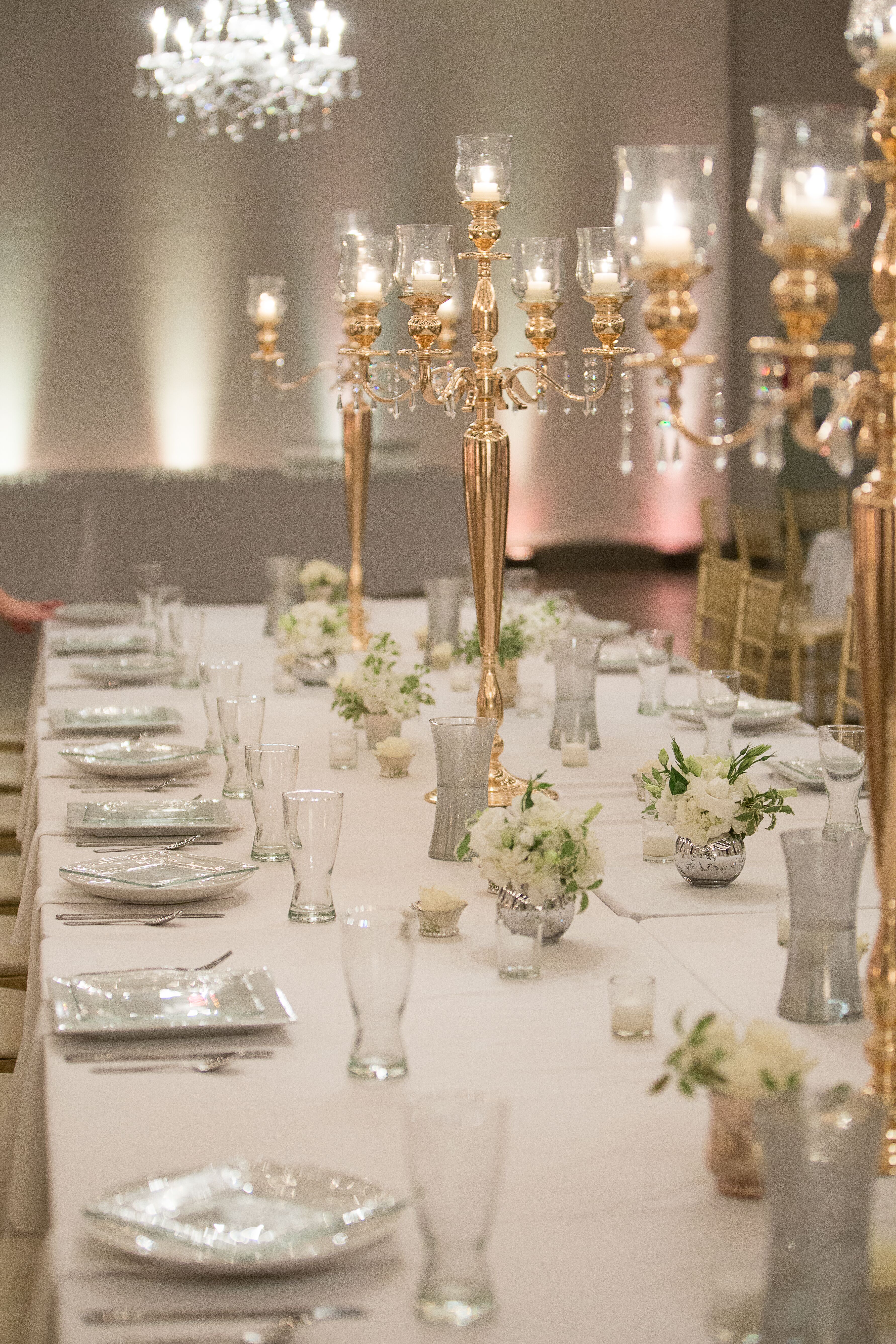 Gold Candelabra Dining Table Centerpieces