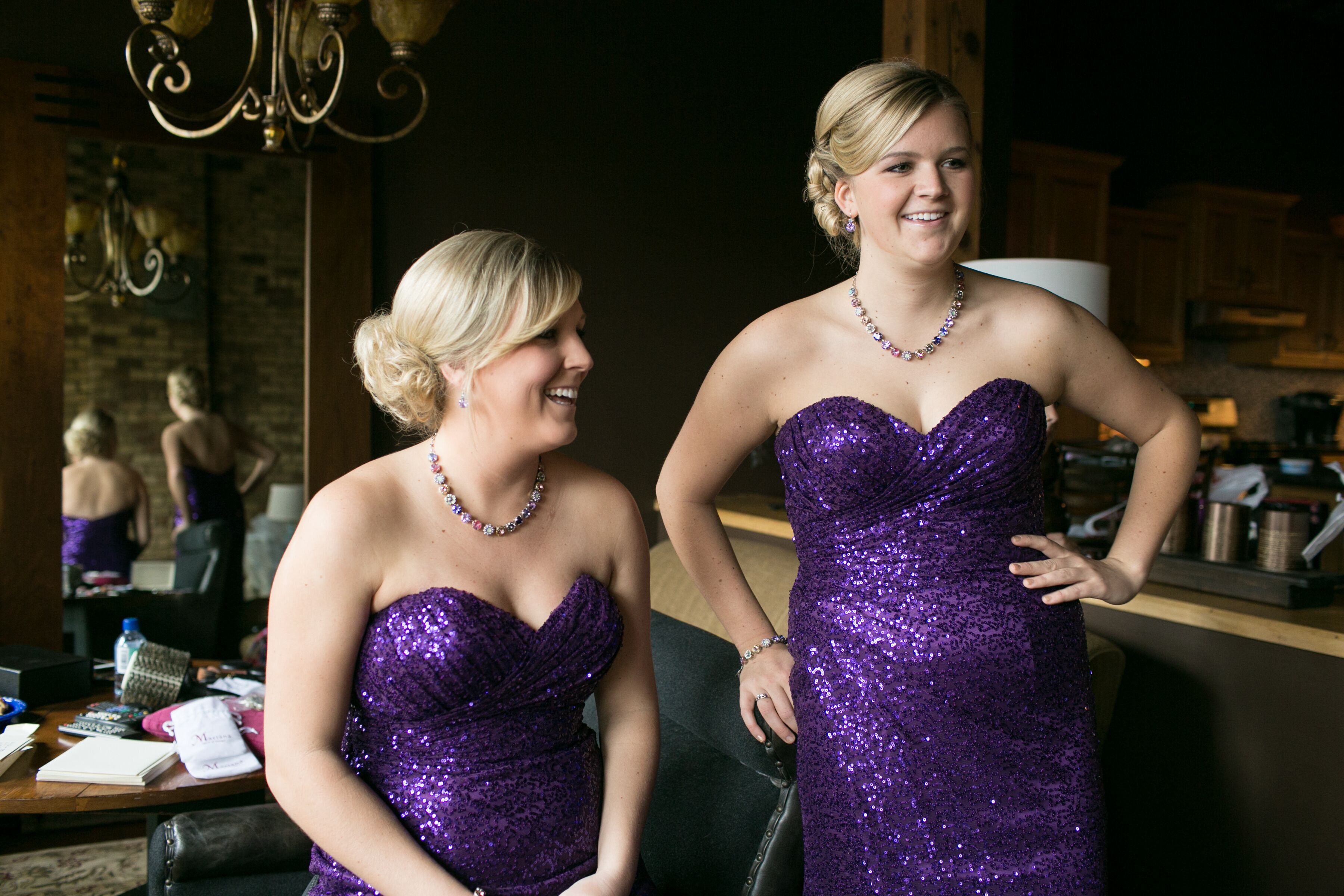 Purple Sequin Bridesmaid Dresses