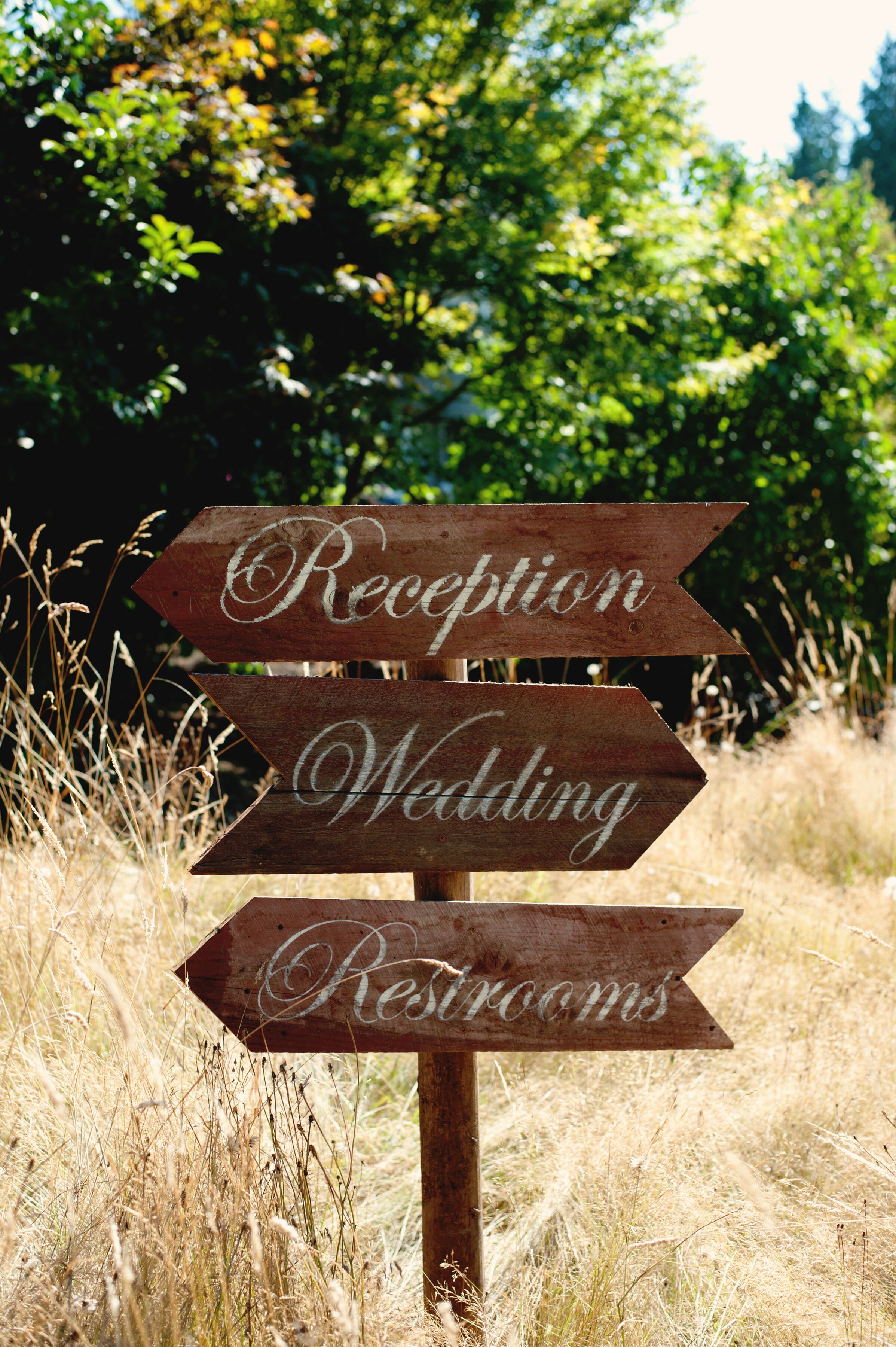 Dark Wooden Wedding Day Event Sign