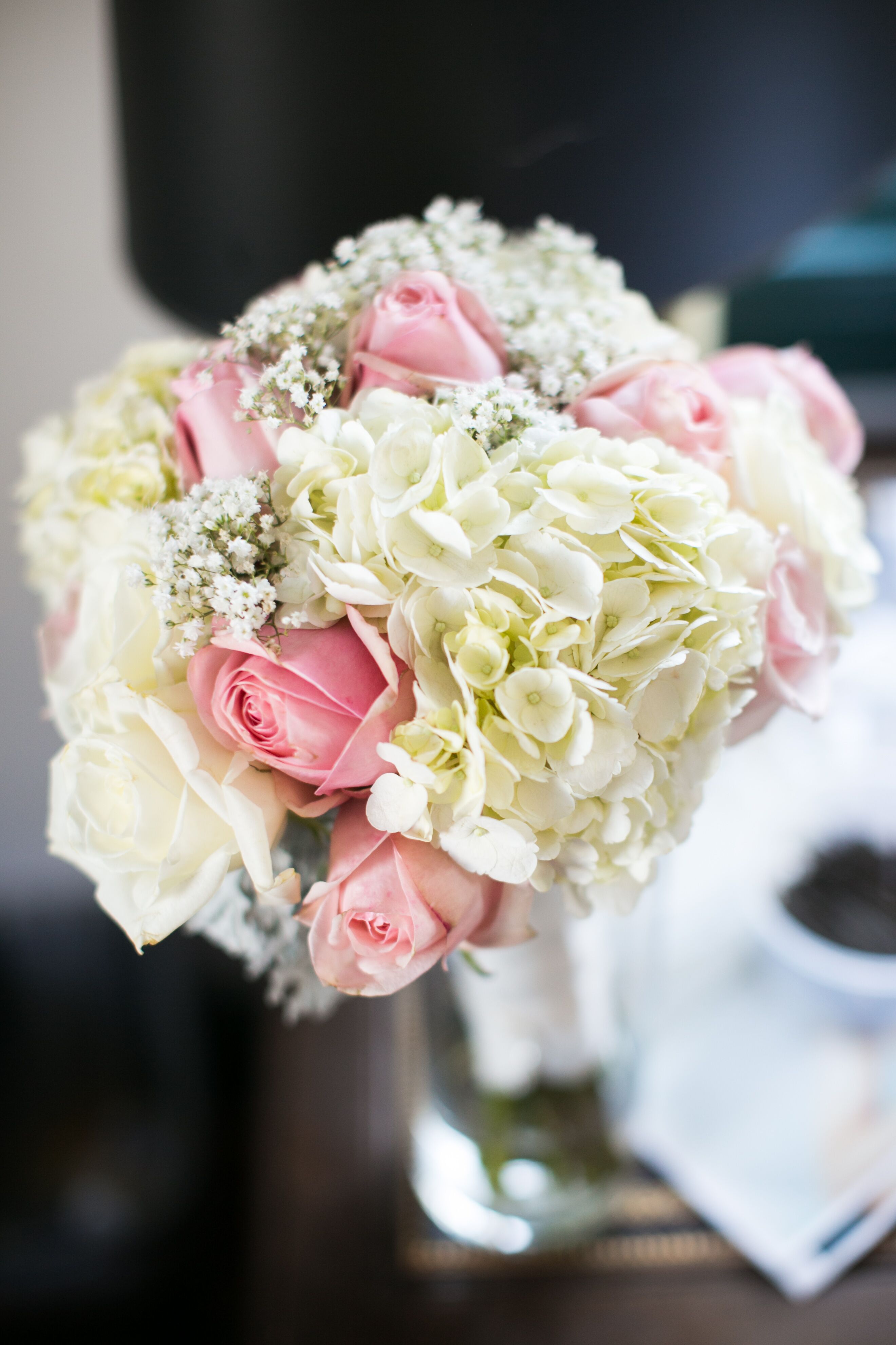 Bouquet of Hydrangeas Roses and Baby s Breath